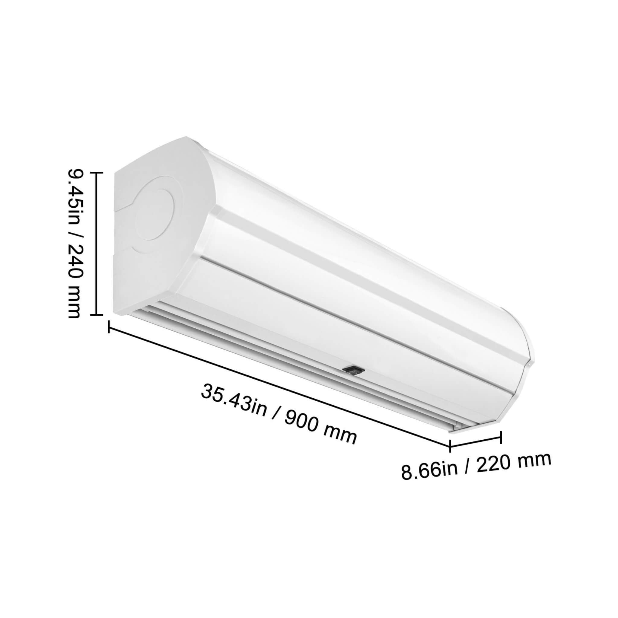 36-Inch 110V Commercial 2-Speed 900CFM Indoor Wall-Mounted Air Curtain (SAK63471)