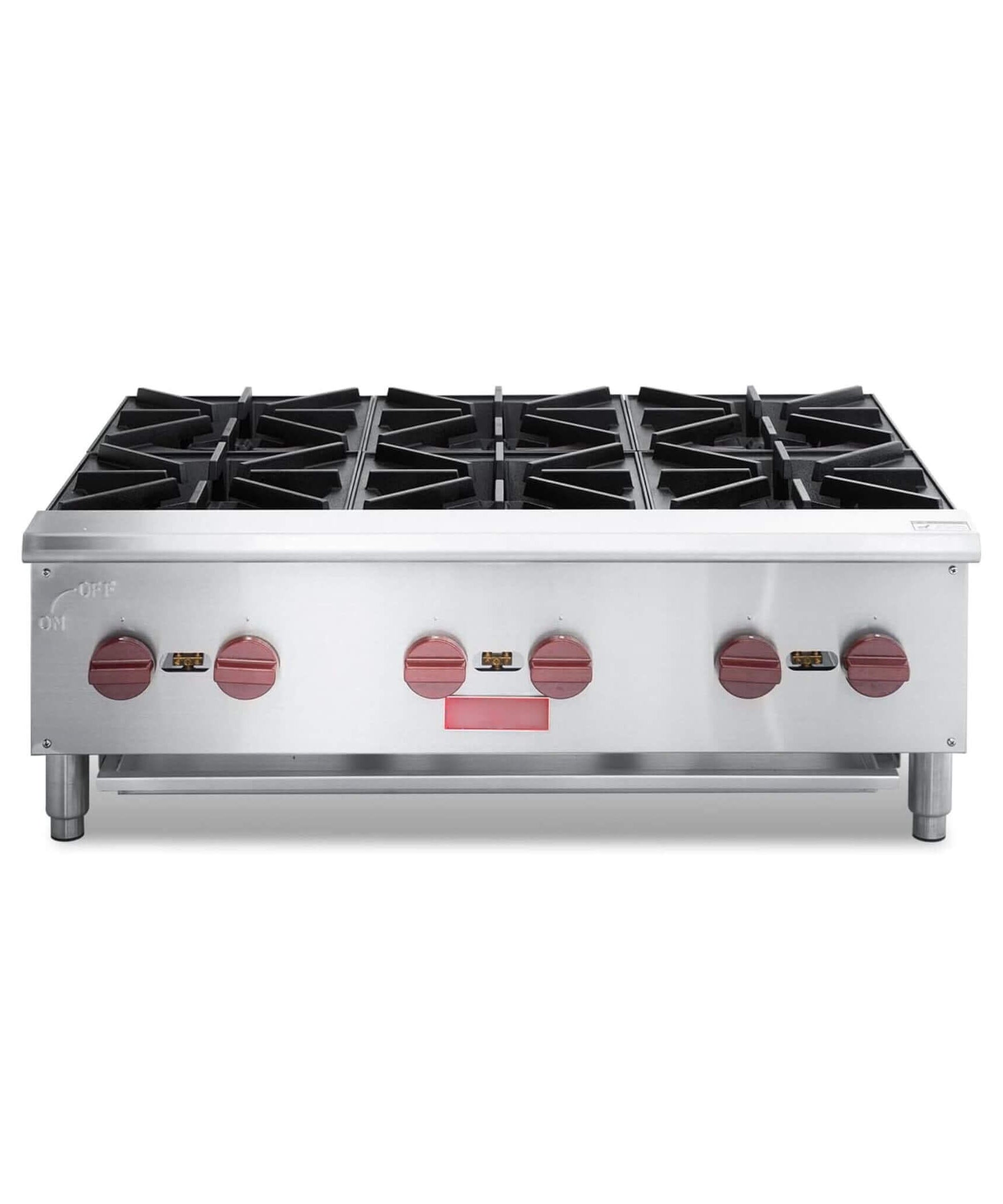 Heavy-Duty 36-Inch Commercial 150K BTU 6-Burner Stainless Steel Countertop Natural Gas And Propane Range (SAK92640)