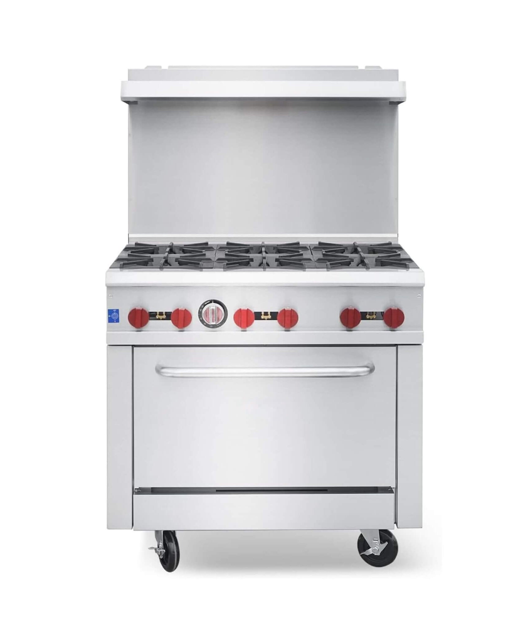 36-Inch Commercial 210K BTU 6-Burner Stainless Steel Freestanding Gas Range (SAK85603)