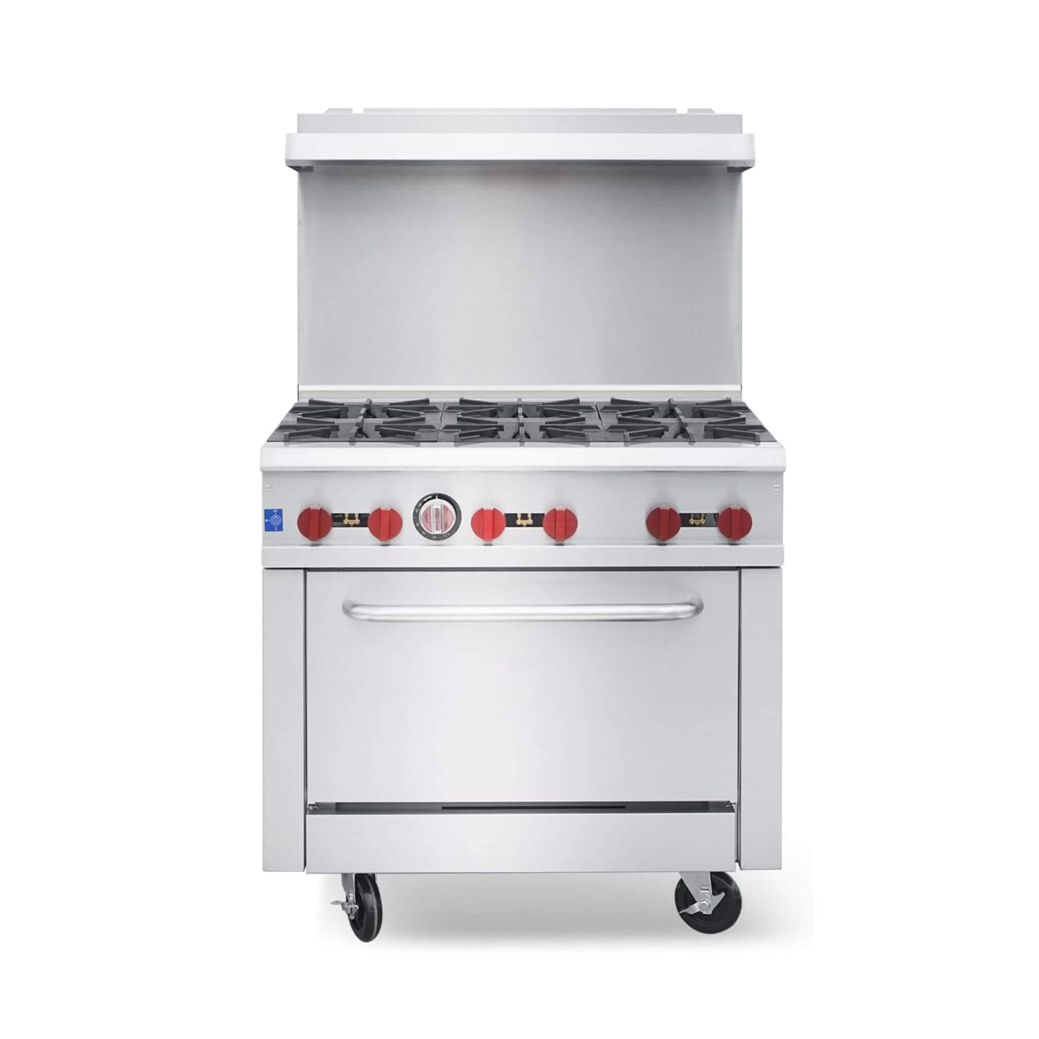36-Inch Commercial 210K BTU 6-Burner Stainless Steel Freestanding Gas Range (SAK85603)