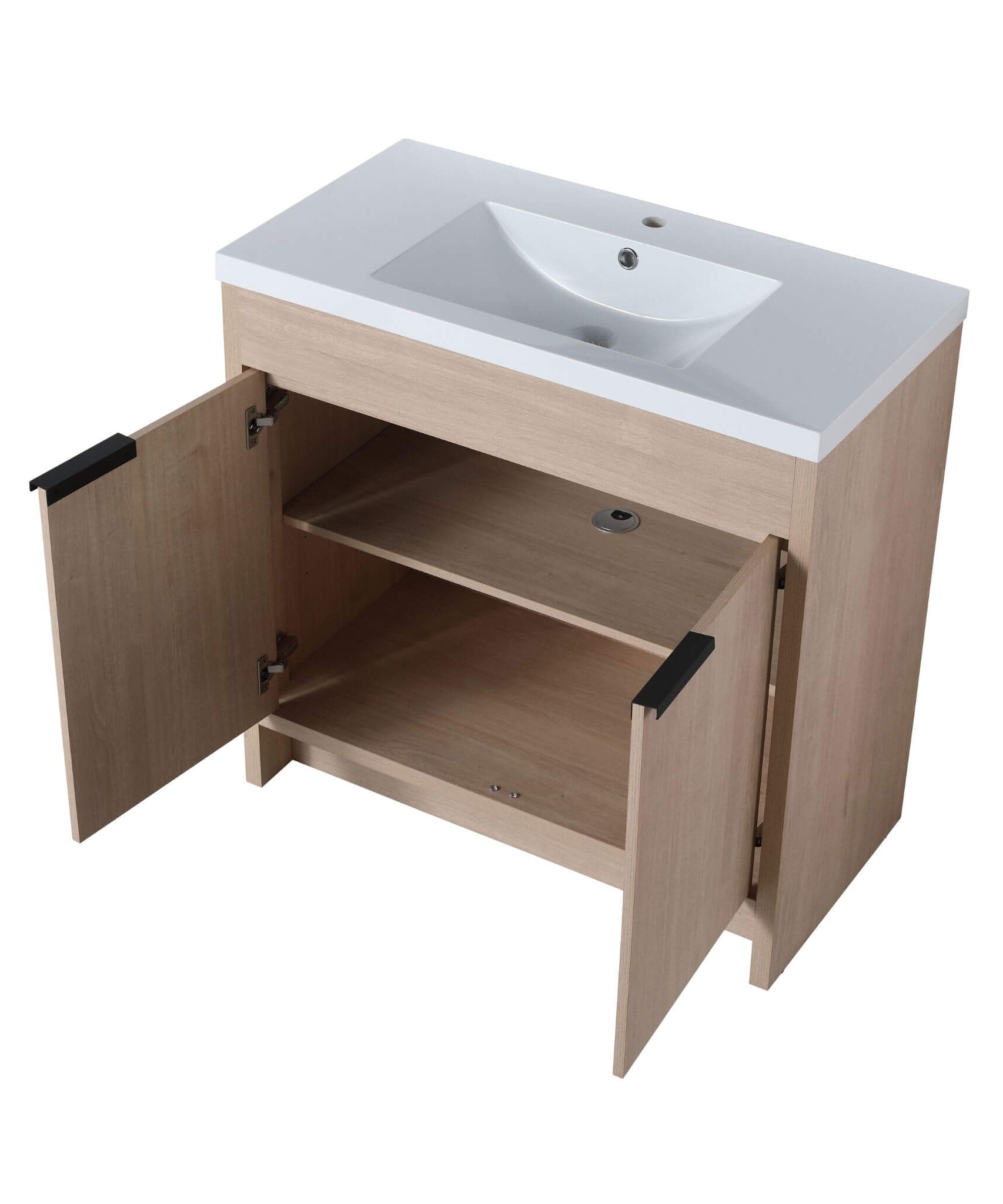 Nuvia 36-Inch Freestanding Bathroom Vanity With White Resin Sink (SAK39274)