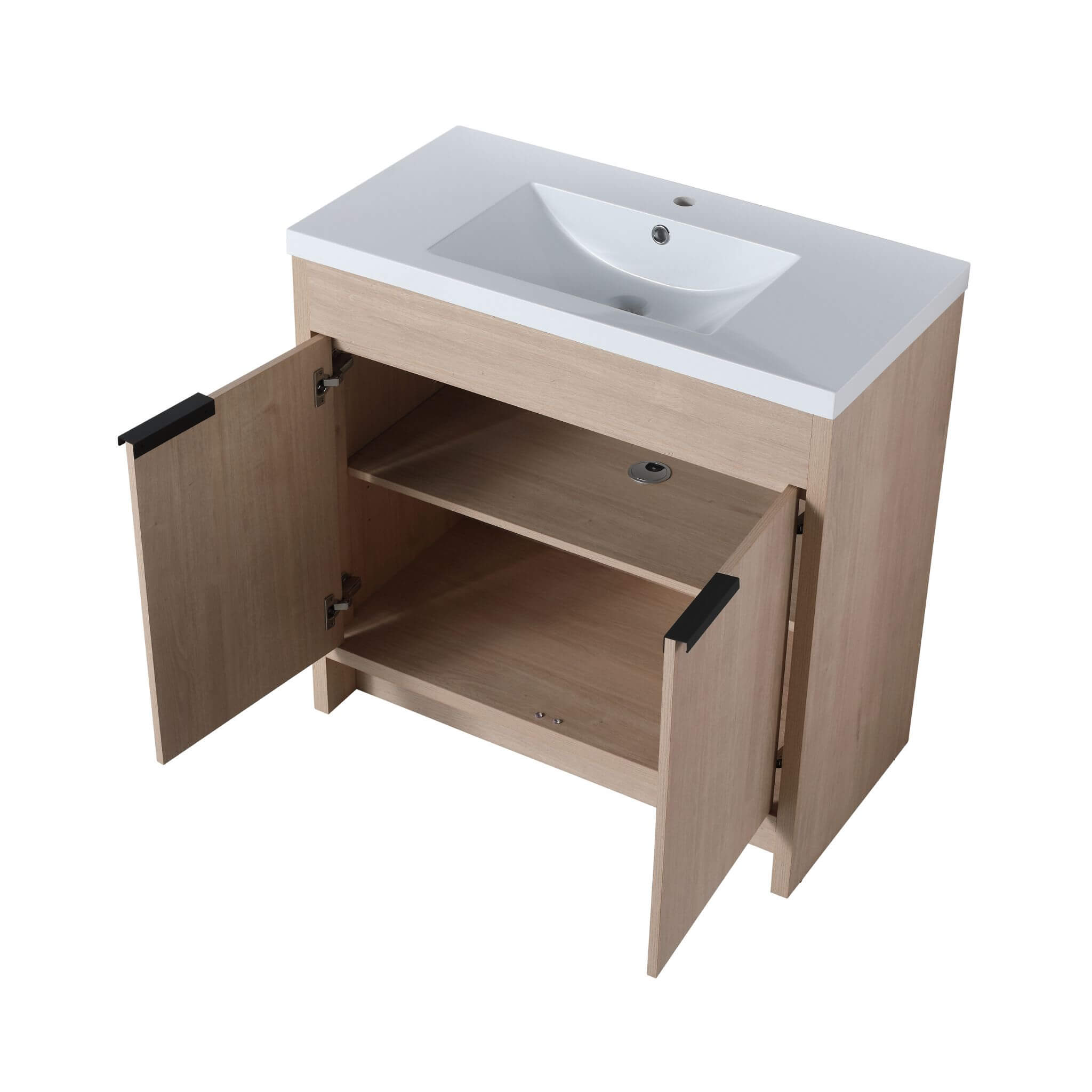 Nuvia 36-Inch Freestanding Bathroom Vanity With White Resin Sink (SAK39274)