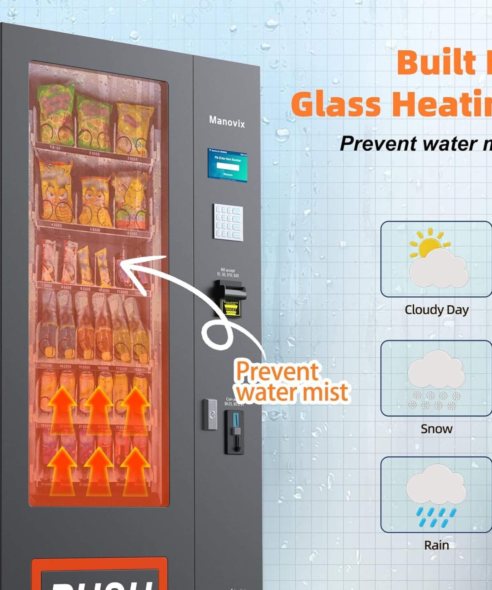 36-Slot Commercial Refrigerated Snack Drink Vending Machine With Bill And Coin Acceptor (SAK67318)