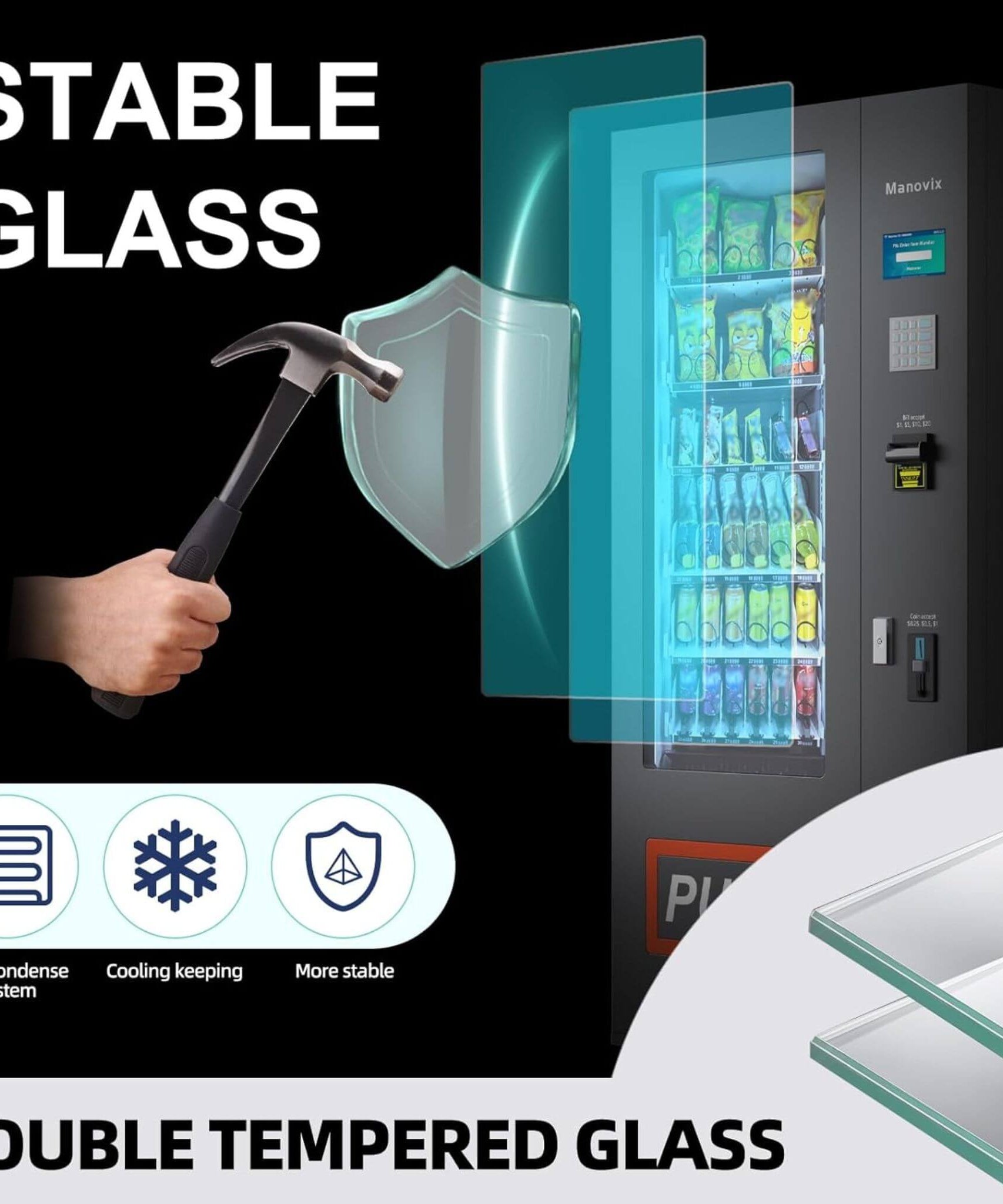 36-Slot Commercial Refrigerated Snack Drink Vending Machine With Bill And Coin Acceptor (SAK67318)