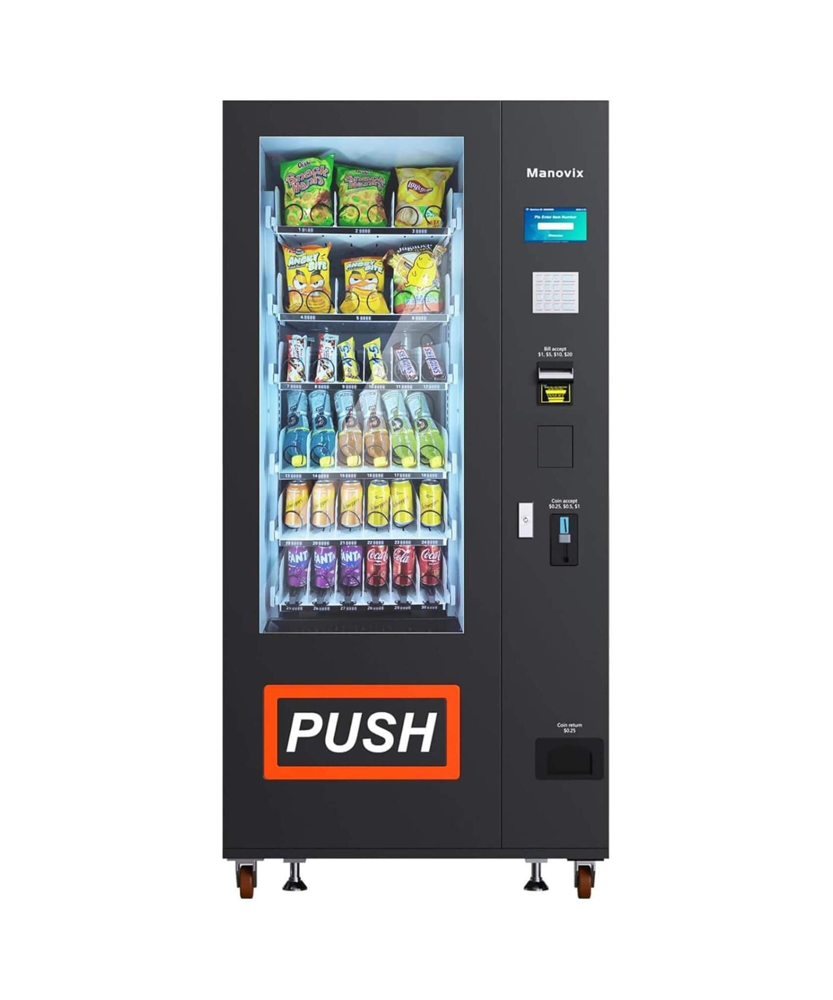 36-Slot Commercial Refrigerated Snack Drink Vending Machine With Bill And Coin Acceptor (SAK67318)