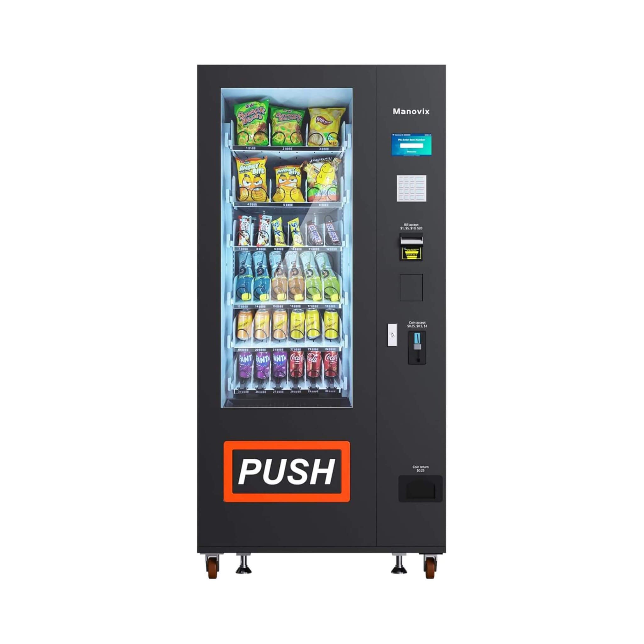 36-Slot Commercial Refrigerated Snack Drink Vending Machine With Bill And Coin Acceptor (SAK67318)