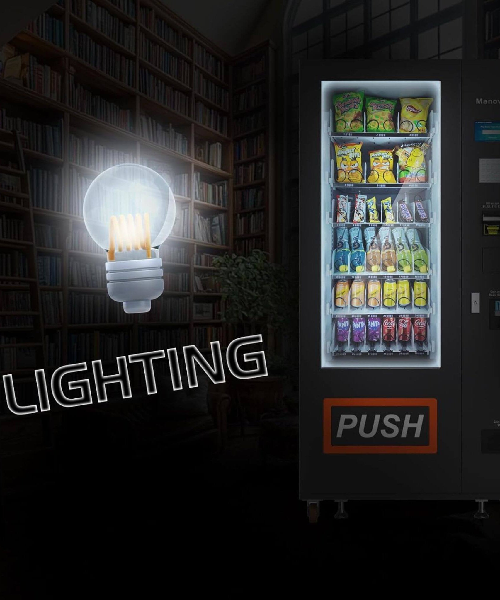 36-Slot Commercial Refrigerated Snack Drink Vending Machine With Bill And Coin Acceptor (SAK67318)