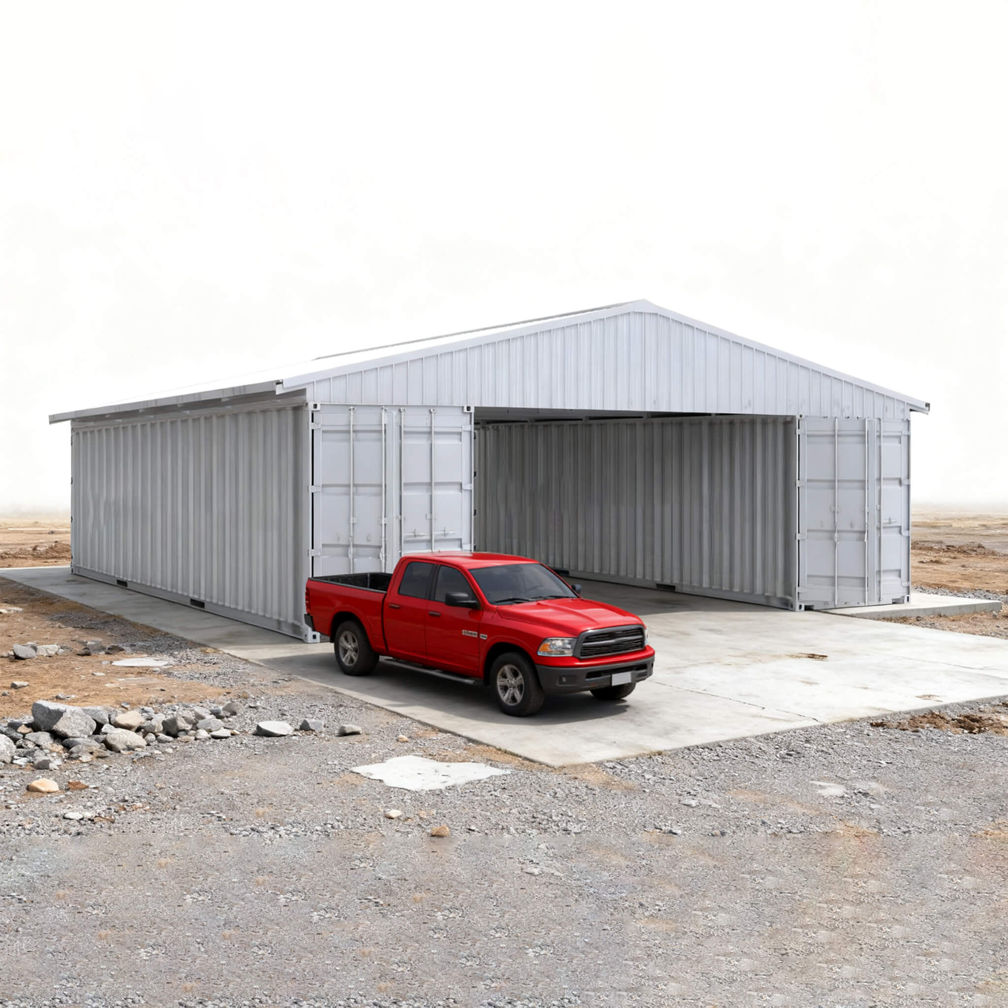 [36X40FT] Alora Heavy-Duty Weather-Resistant Galvanized Steel Container Roof Kit [No Containers] (SAK37491)
