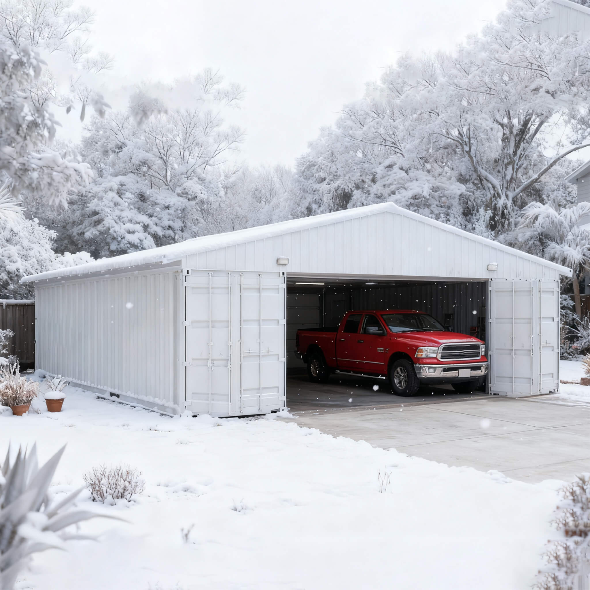 [36X40FT] Alora Heavy-Duty Weather-Resistant Galvanized Steel Container Roof Kit [No Containers] (SAK37491)