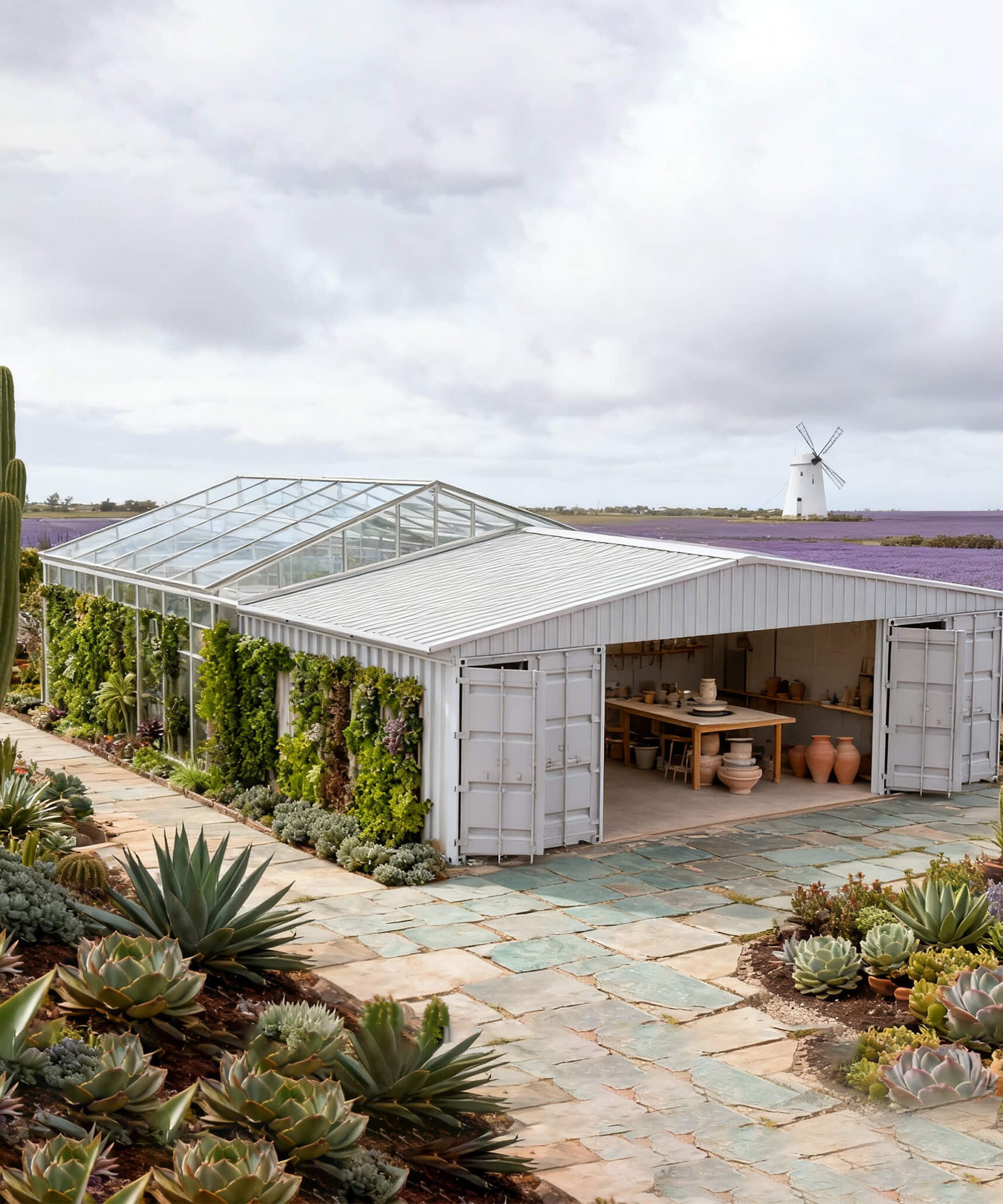 [36X40FT] Alora Heavy-Duty Weather-Resistant Galvanized Steel Container Roof Kit [No Containers] (SAK37491)