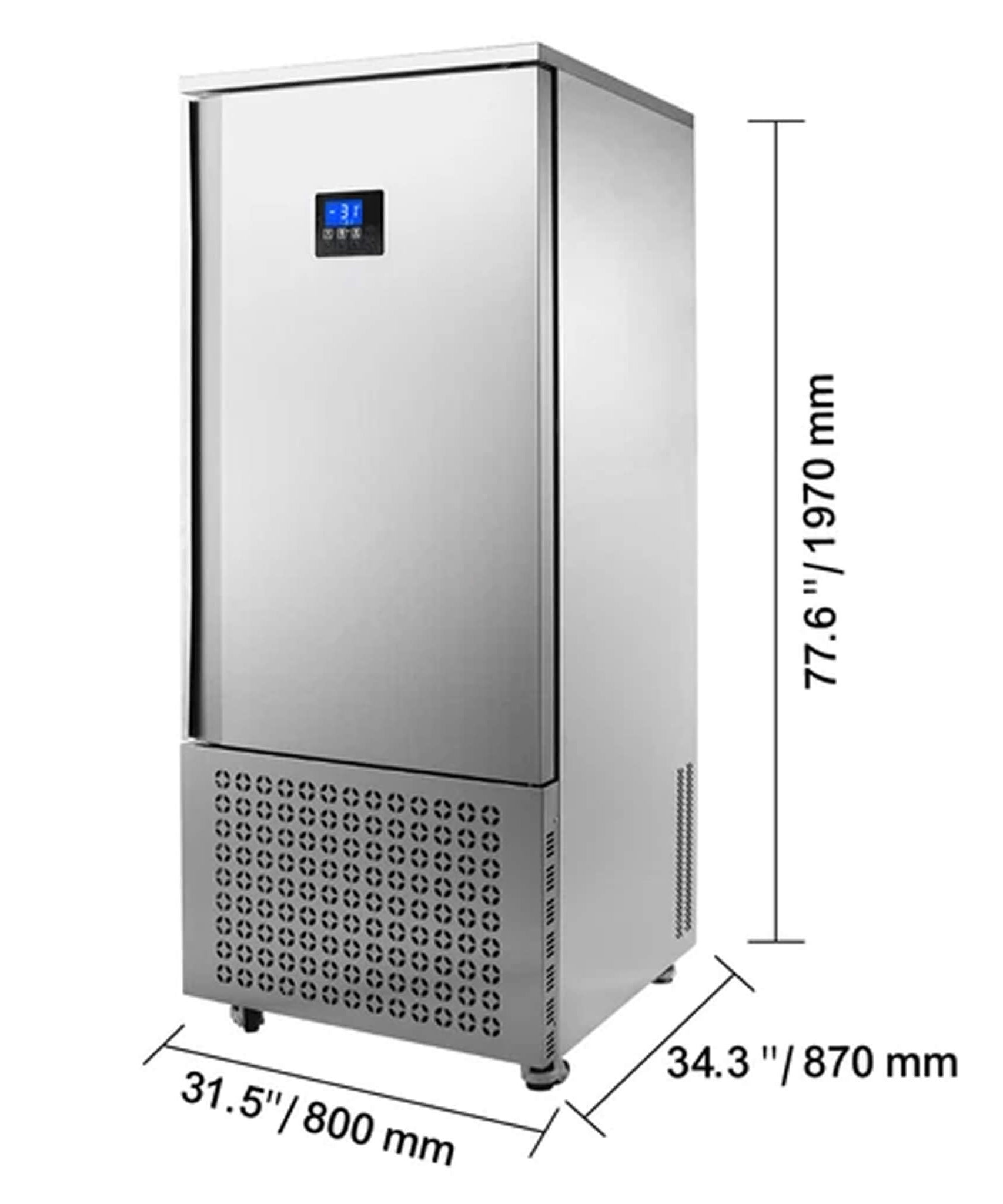 370L Commercial Freestanding Blast Freezer With 15 Trays For Chilling Seafood & Gelato (SAK98170)