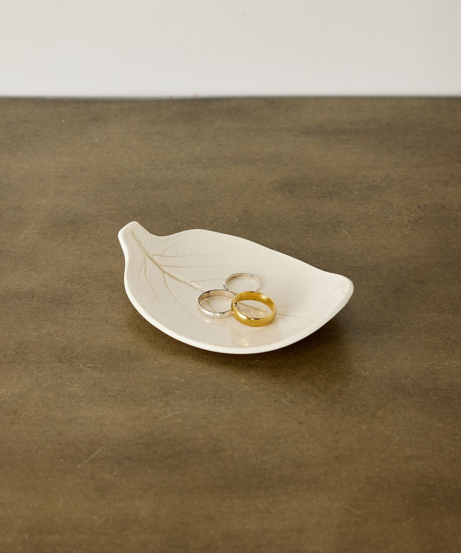 Porcelain Leaf Trinket Dish