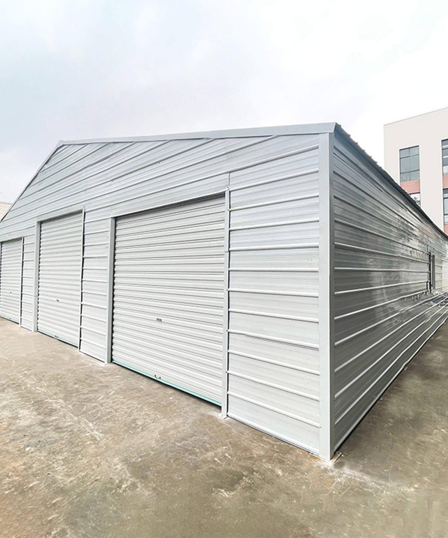 [39X39FT] Extra-Large Heavy-Duty Galvanized Steel Barn Building Shed With 3 Rolling Door Garages (SAK10234)