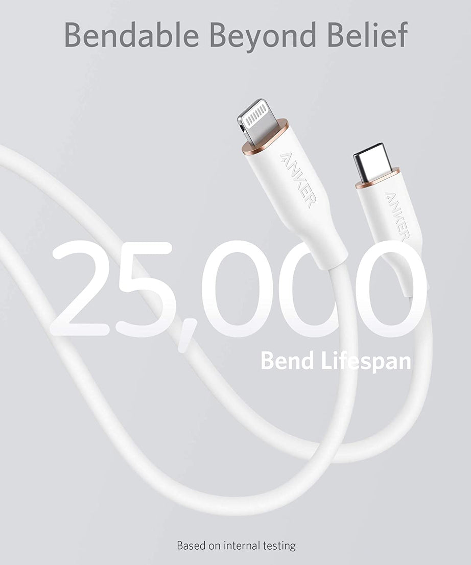Anker <b>641</b> USB-C to Lightning Cable (Flow, 3 ft Silicone)