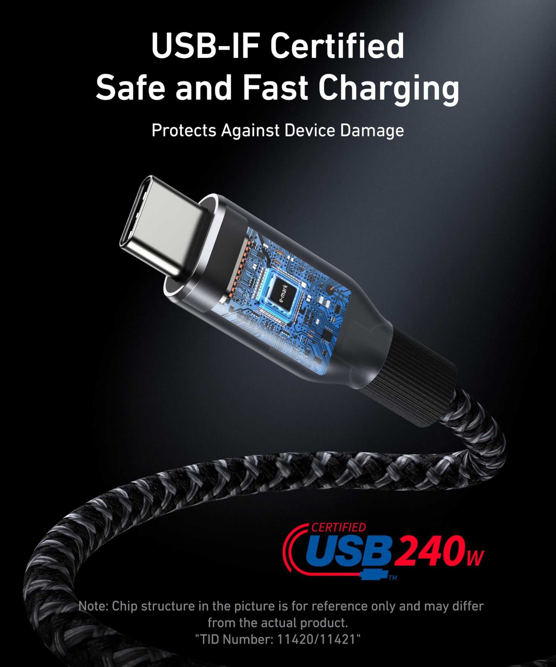 Anker Prime USB-C to USB-C Cable (240W, Upcycled-Braided)