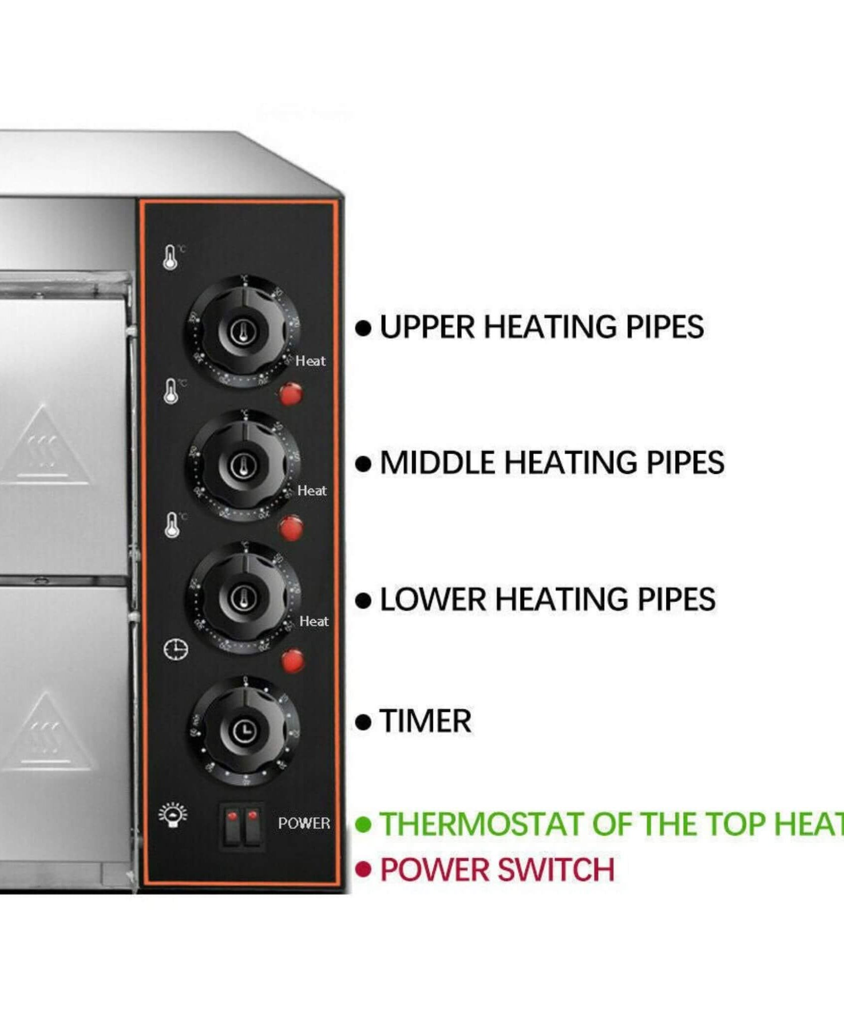 Heavy-Duty 3KW Electric Commercial Stainless Steel Double Deck Pizza Oven (SAK81427)
