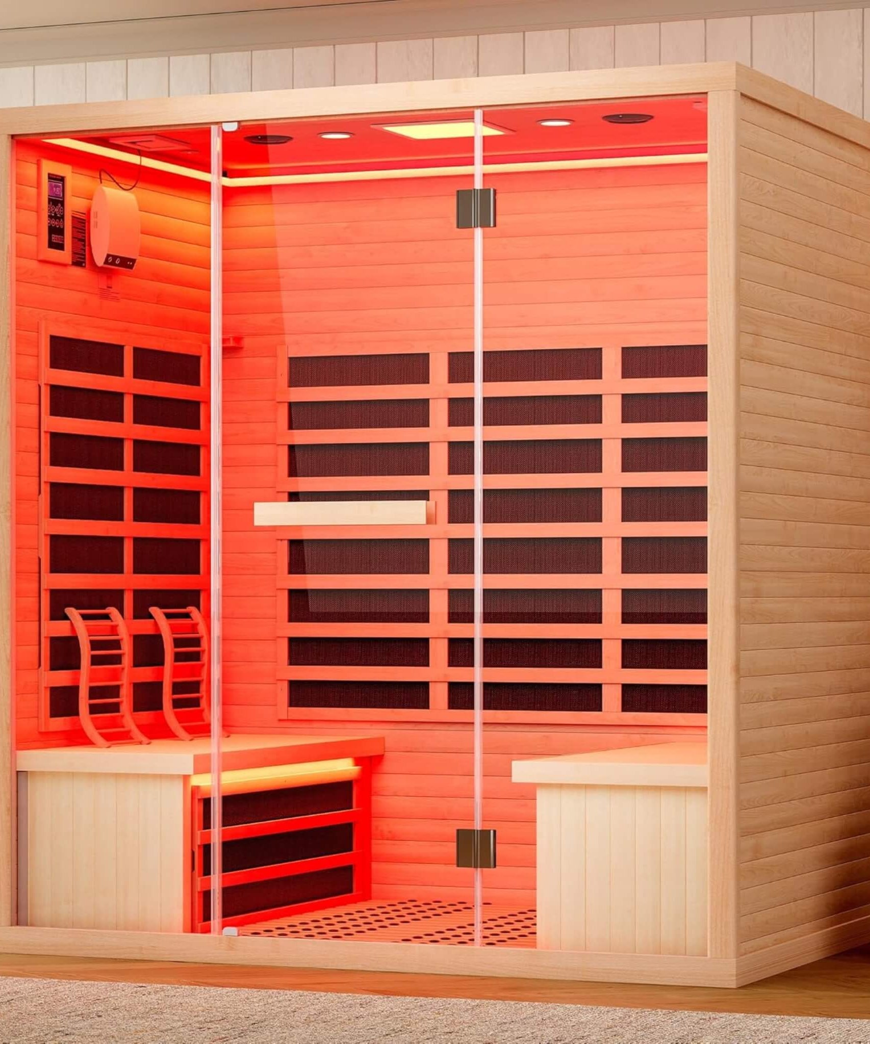 Thermora Seville 4-Person Low EMF Canadian Hemlock Infrared Sauna With Bluetooth (SAK29571)