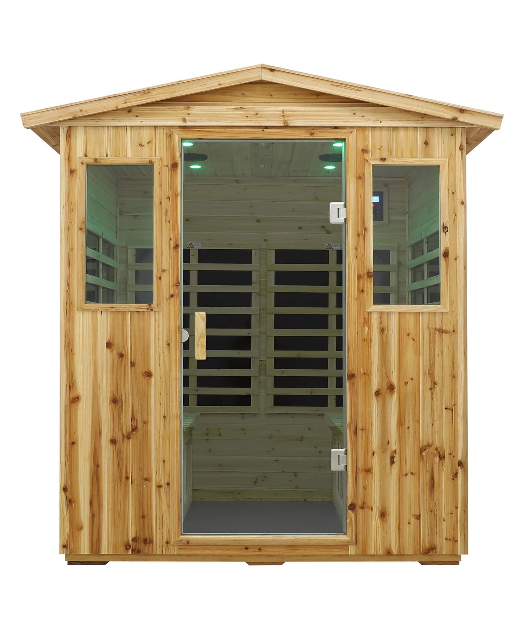 Thermora Deluxe 4-Person Outdoor Infrared Hemlock Sauna With Bluetooth Speakers & LED Lighting (SAK96371)