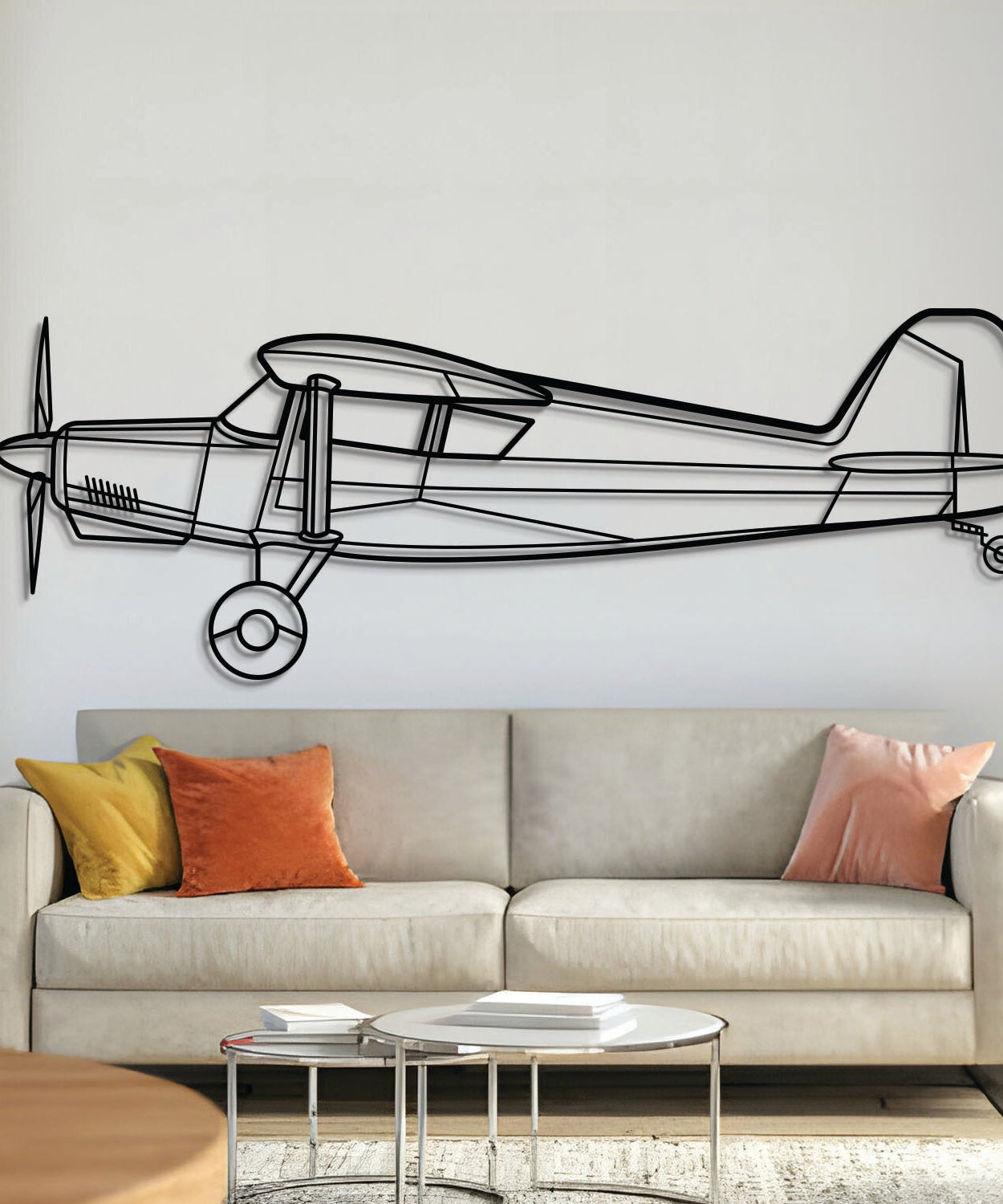 4-sitziges Metallflugzeug Wandbild - NCP0452