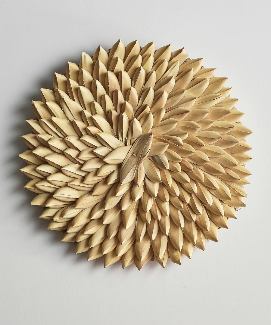 Porcupine African Textured Woven Wall Art in Black, White or Natural
