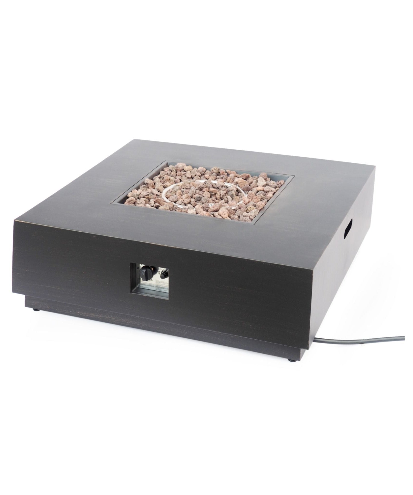Alora 40-Inch 50K BTU Modern Outdoor Square Iron Backyard Patio Fire Pit (SAK31635)