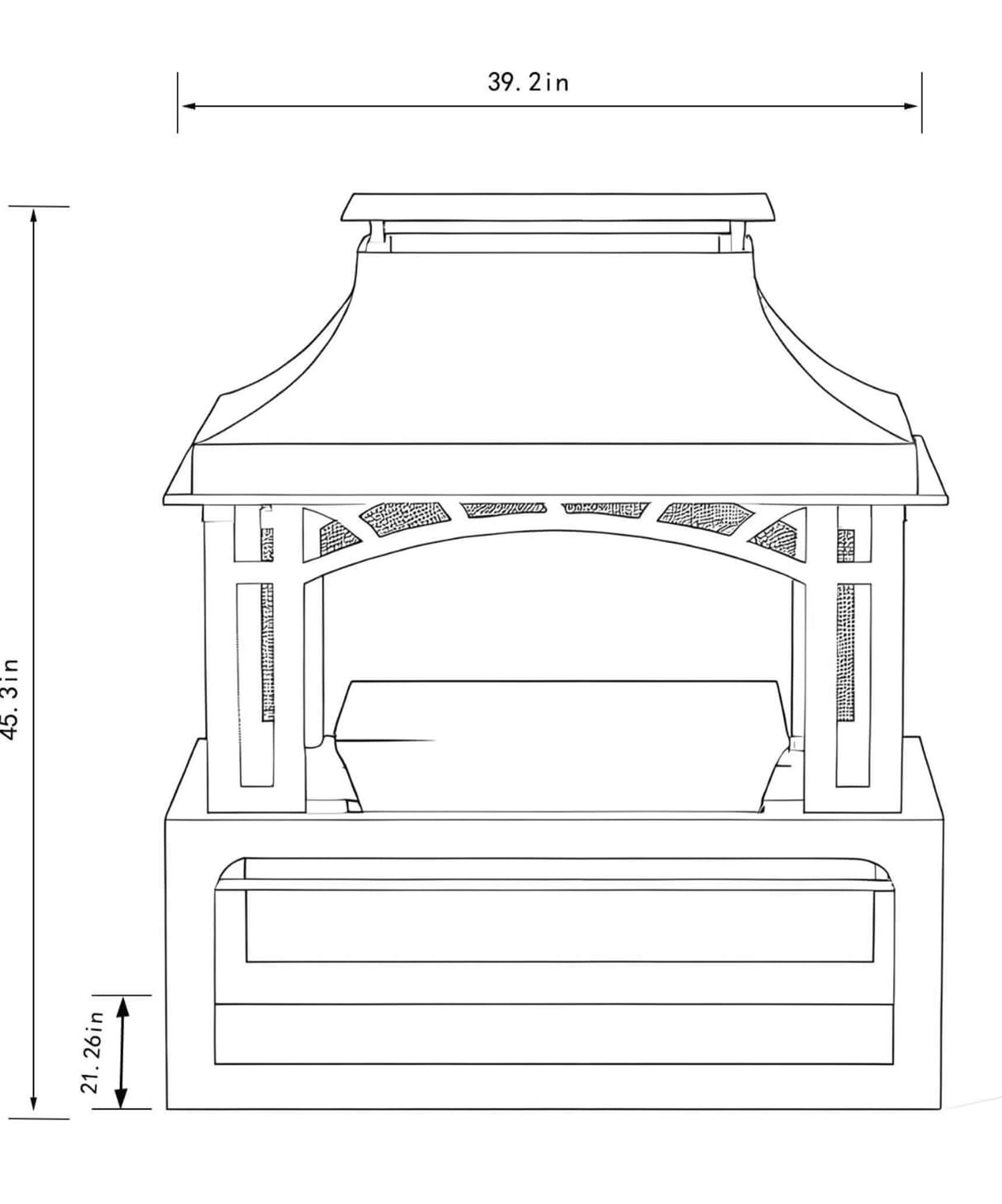 Alora 40-Inch Outdoor Steel Wood-Burning Backyard Fireplace Fire Pit (SAK45758)