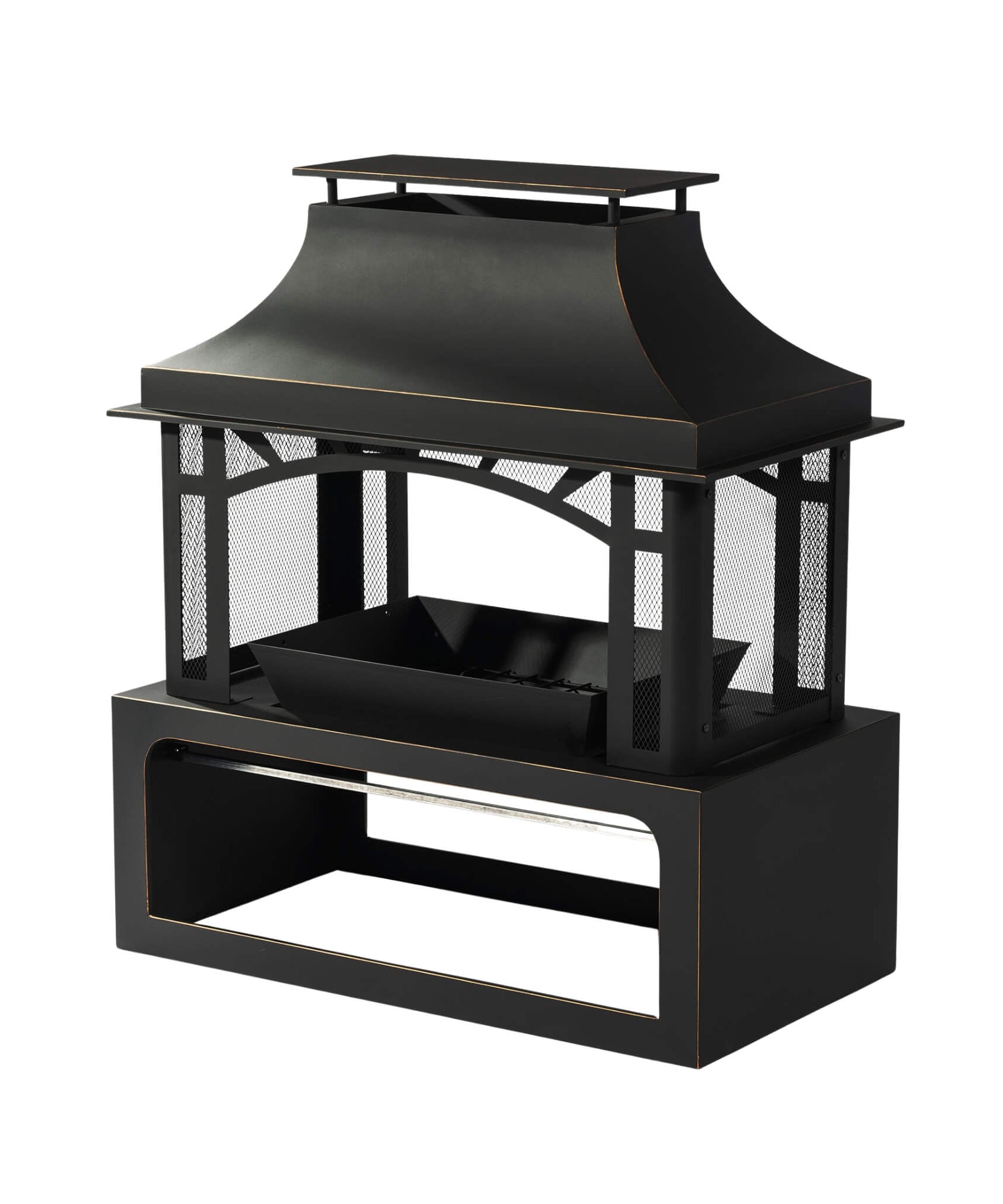 Alora 40-Inch Outdoor Steel Wood-Burning Backyard Fireplace Fire Pit (SAK45758)