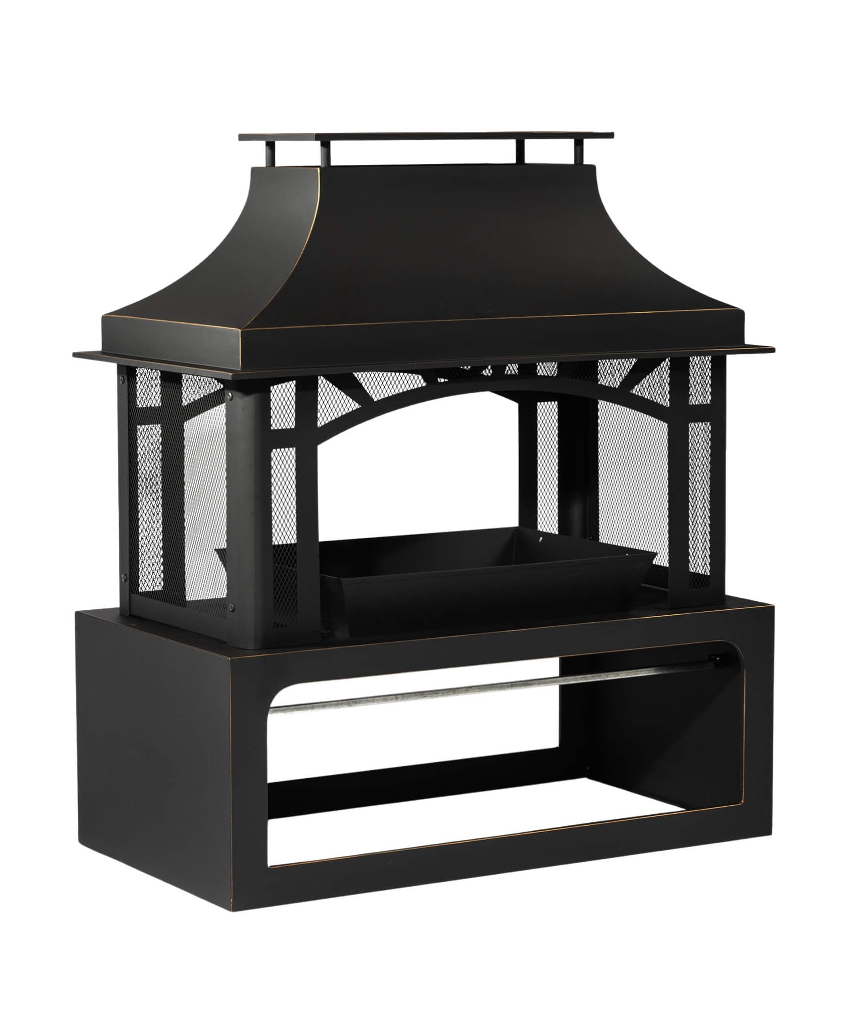 Alora 40-Inch Outdoor Steel Wood-Burning Backyard Fireplace Fire Pit (SAK45758)