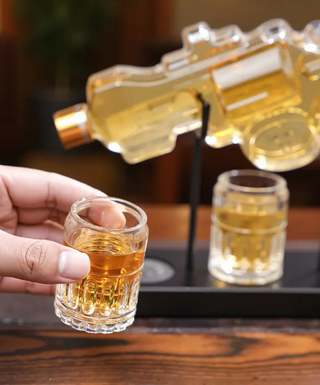 Classic Revolver Whiskey Decanter Set
