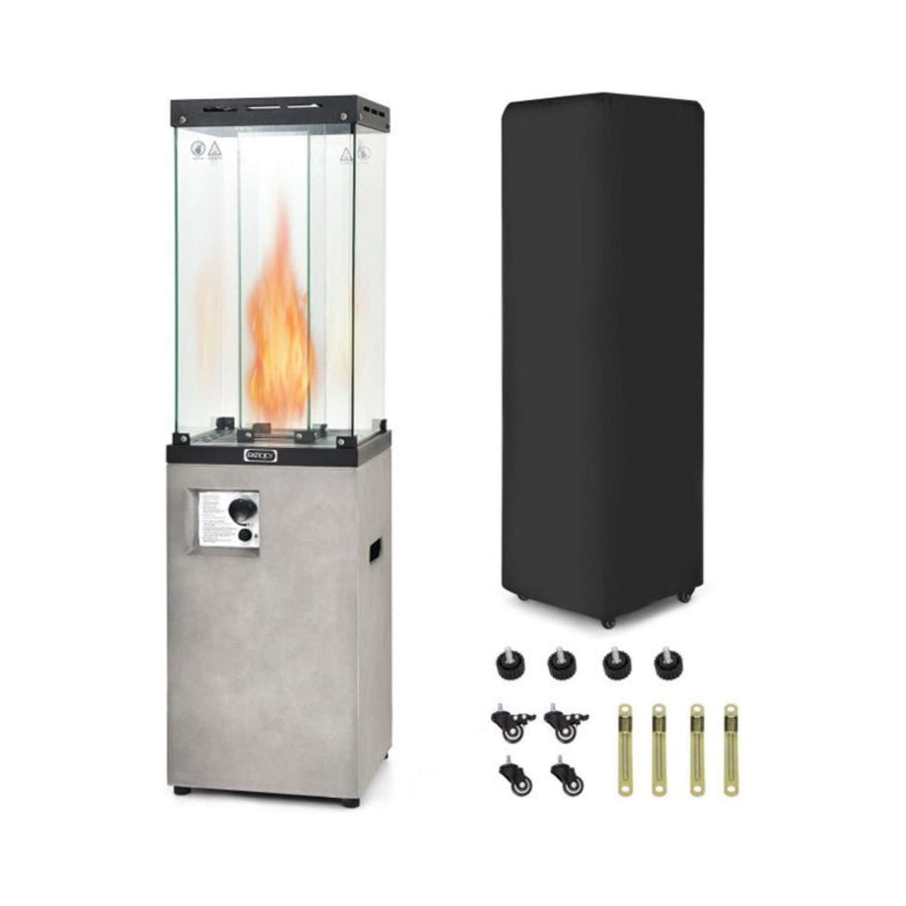 41K BTU Outdoor Propane Gas Patio Heater W/ Lockable Wheels (SAK98052)