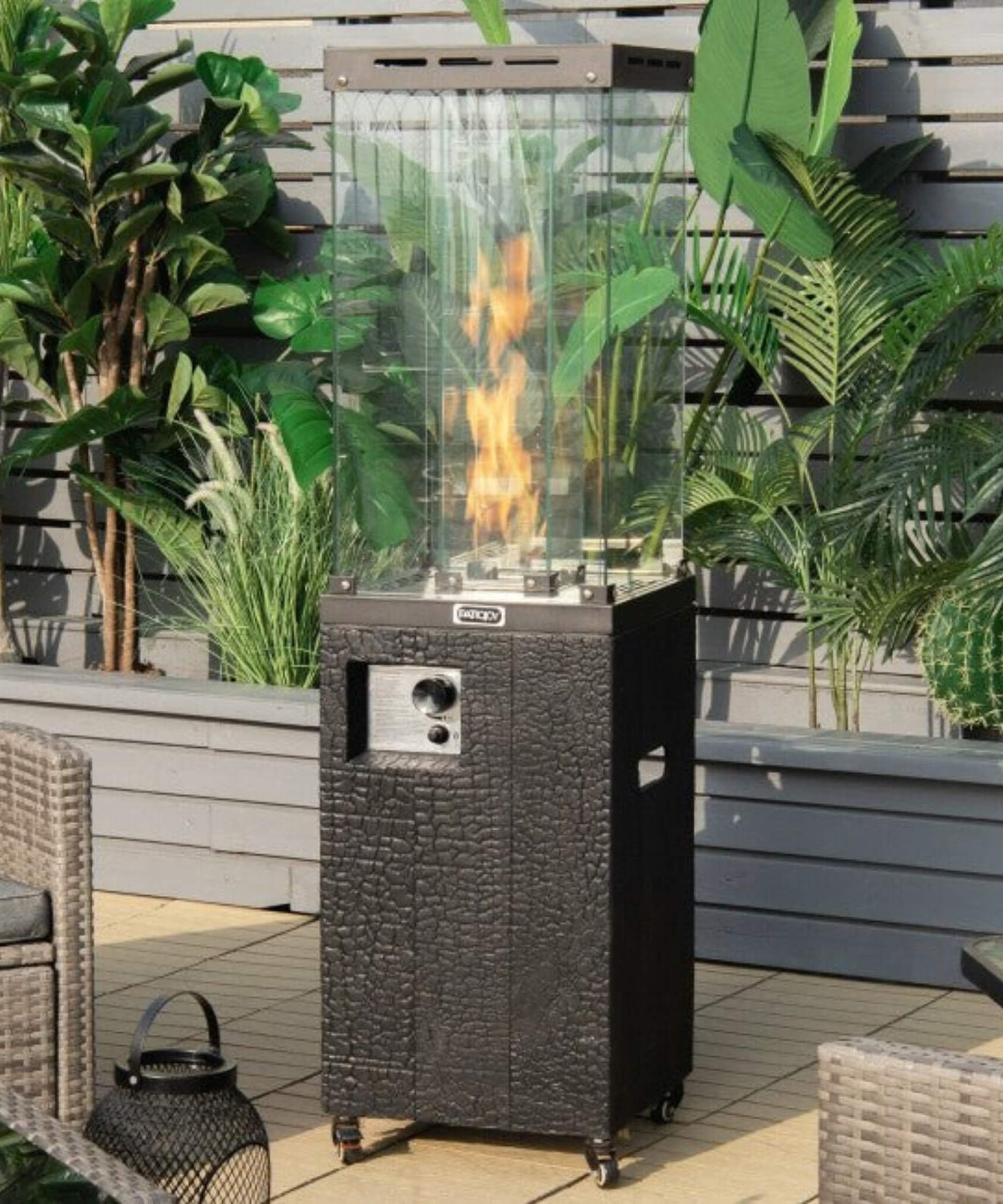 41K BTU Outdoor Propane Gas Patio Heater W/ Lockable Wheels (SAK98052)