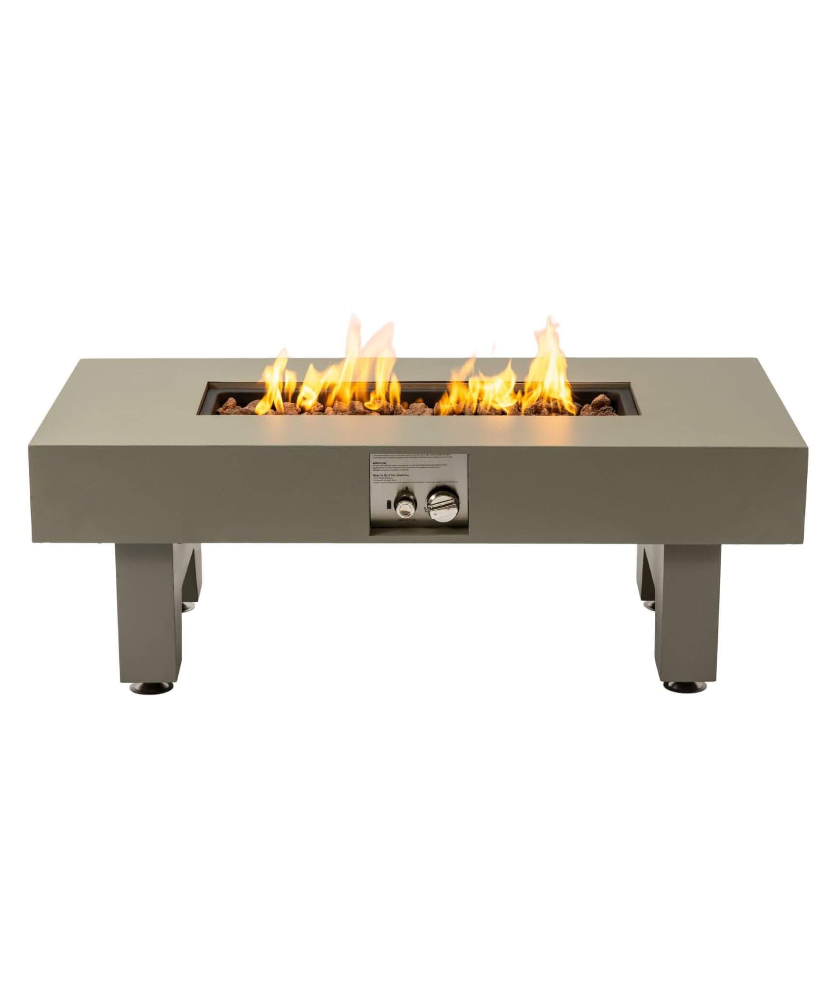 Alora 42-Inch 50K BTU Iron Liquid Propane Fire Pit Table With Glass Stones (SAK63845)