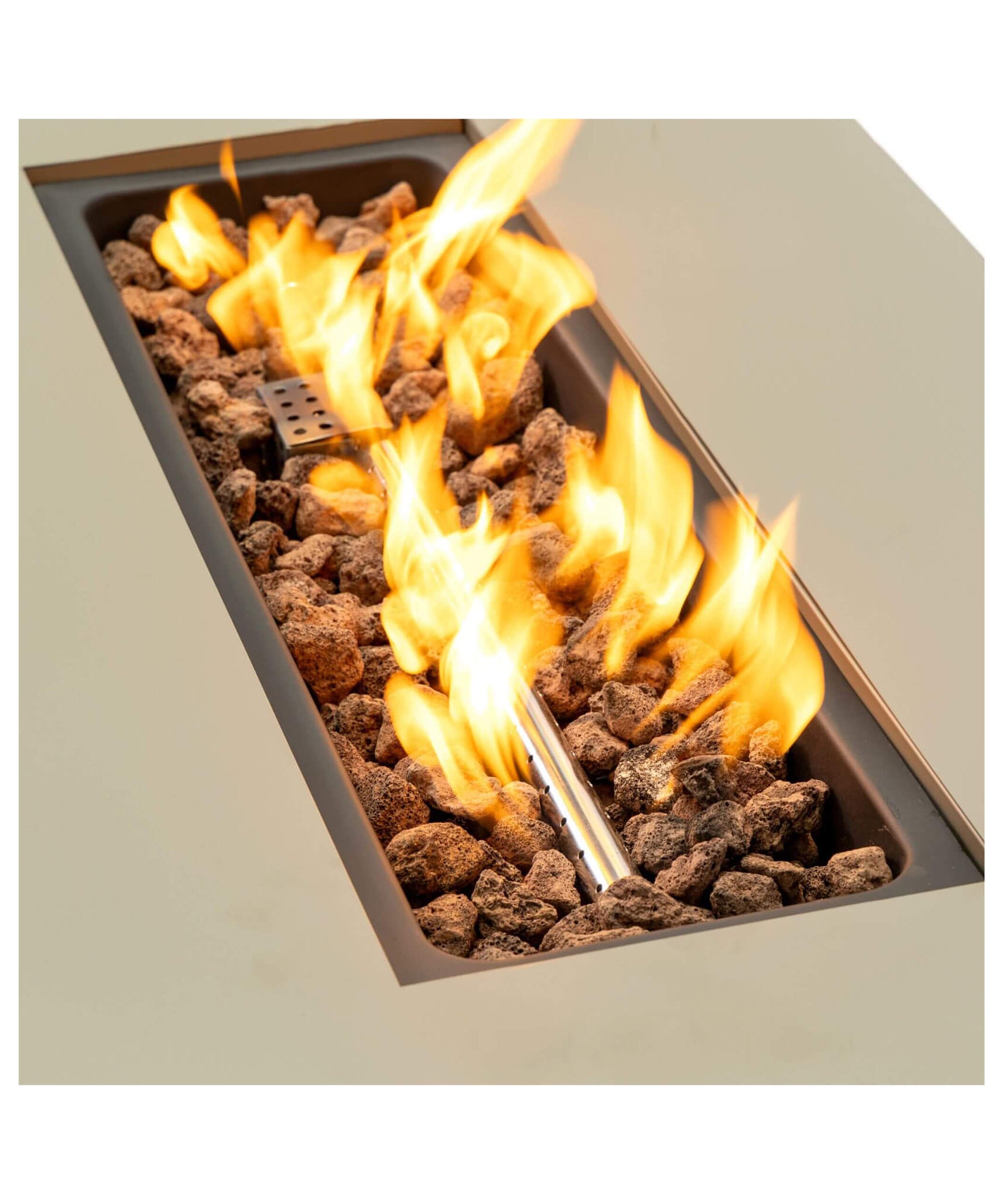 Alora 42-Inch 50K BTU Iron Liquid Propane Fire Pit Table With Glass Stones (SAK63845)