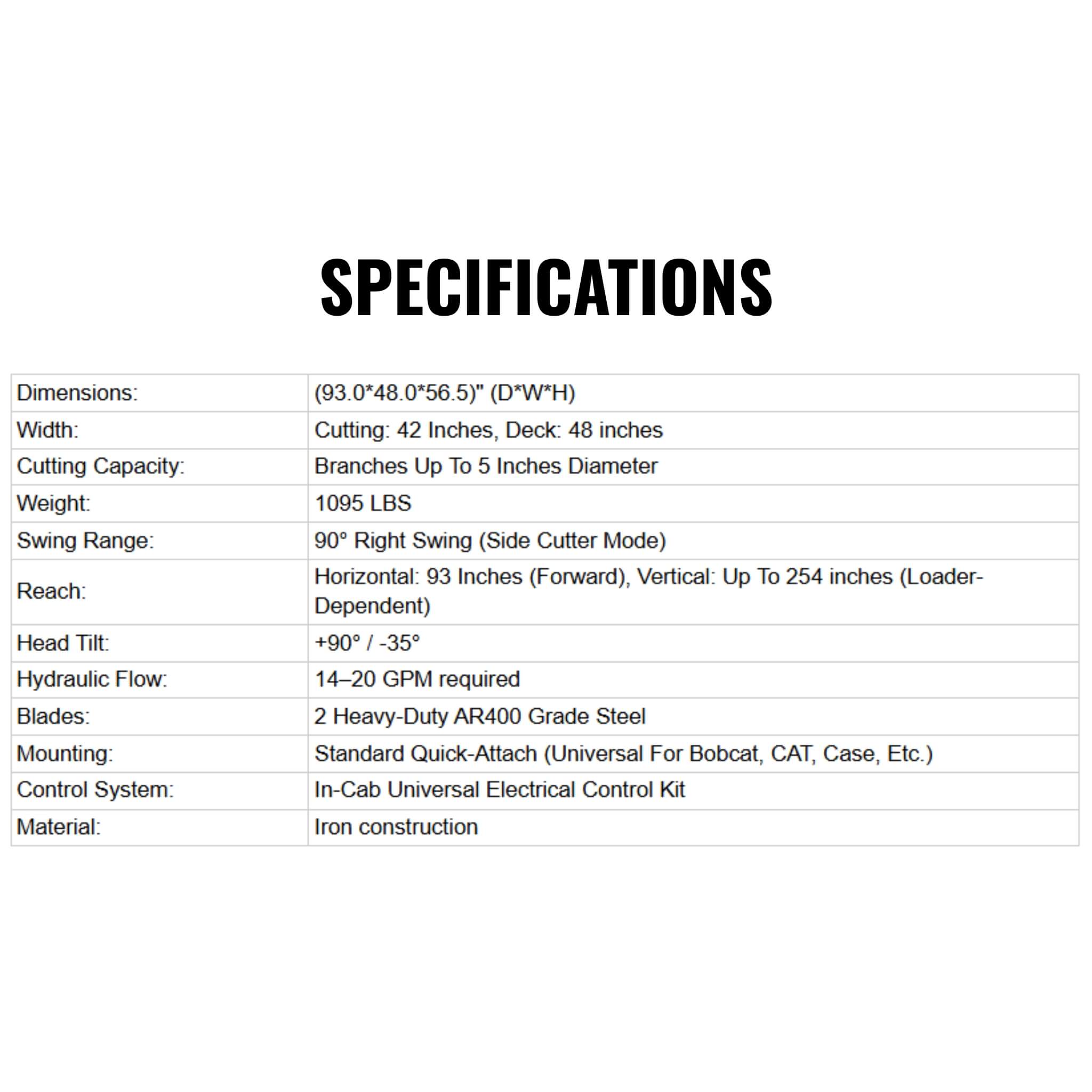 Heavy-Duty 42-Inch Articulating Brush Cutter Universal Skid Steer Attachment (SAK21694)