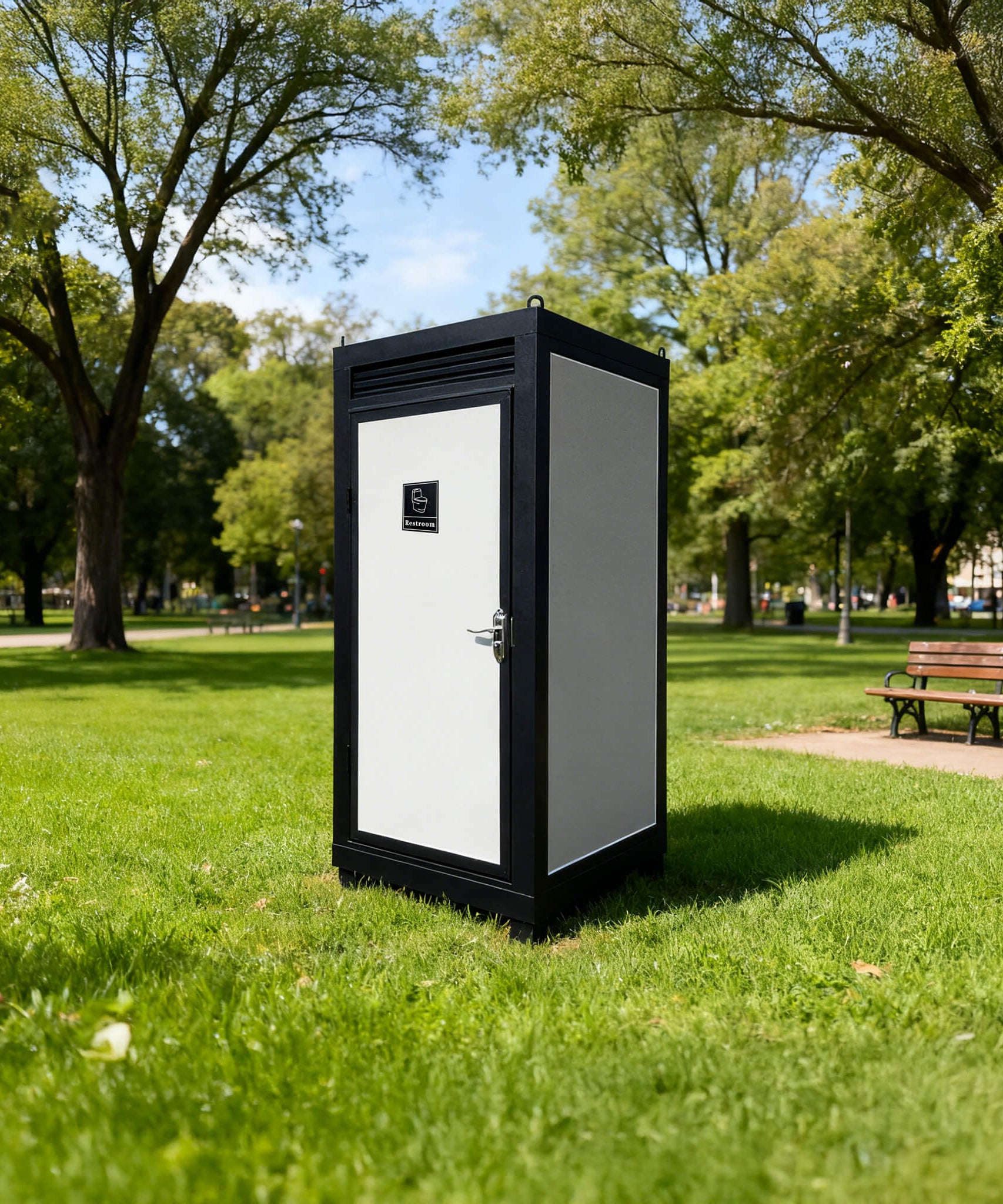 42-Inch One-Person Portable Outdoor Toilet Cabin With Light, Sink And Vent Fan (SAK45672)