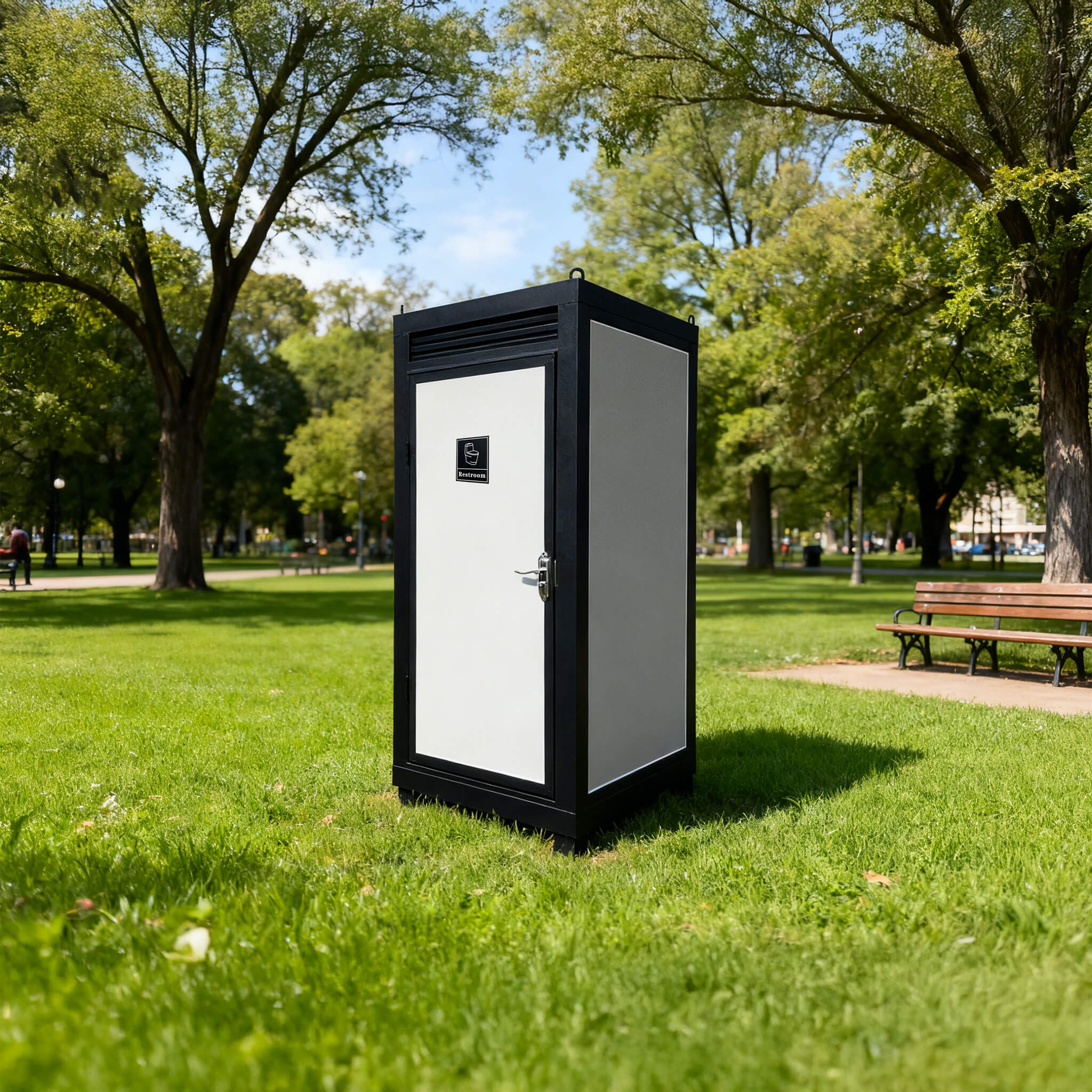42-Inch One-Person Portable Outdoor Toilet Cabin With Light, Sink And Vent Fan (SAK45672)