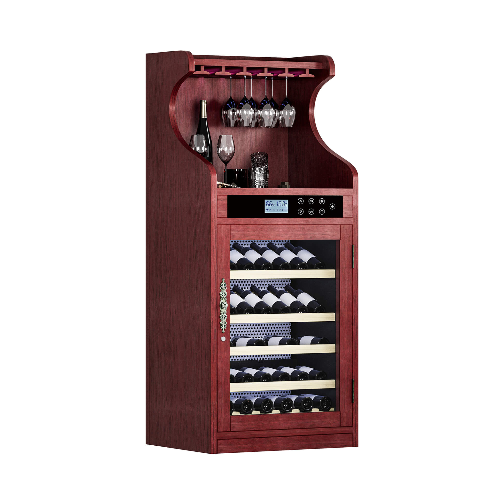 Nuvia Luxury 43-Bottle Freestanding Low Noise Wine Cooler Cabinet (SAK56084)