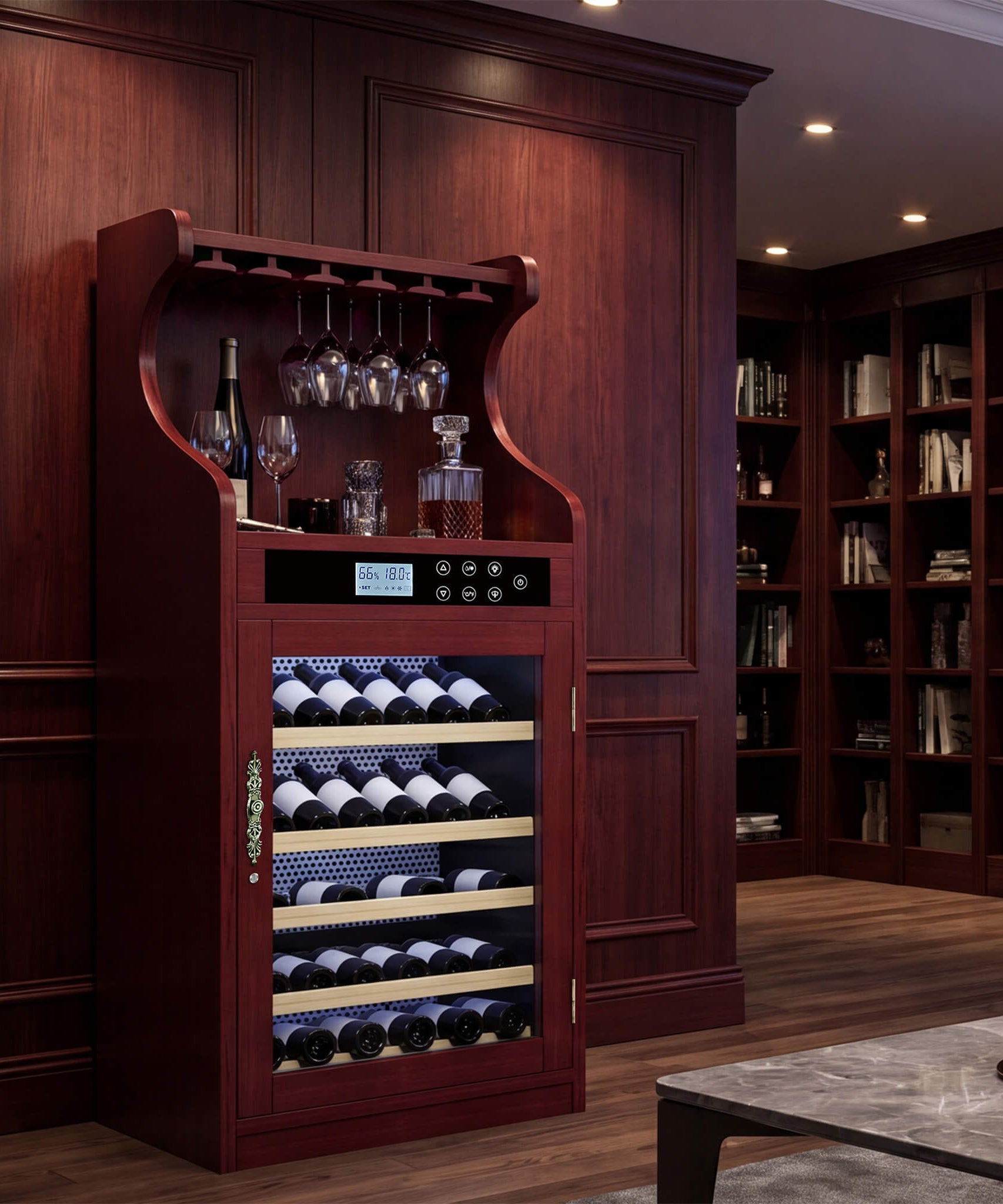 Nuvia Luxury 43-Bottle Freestanding Low Noise Wine Cooler Cabinet (SAK56084)