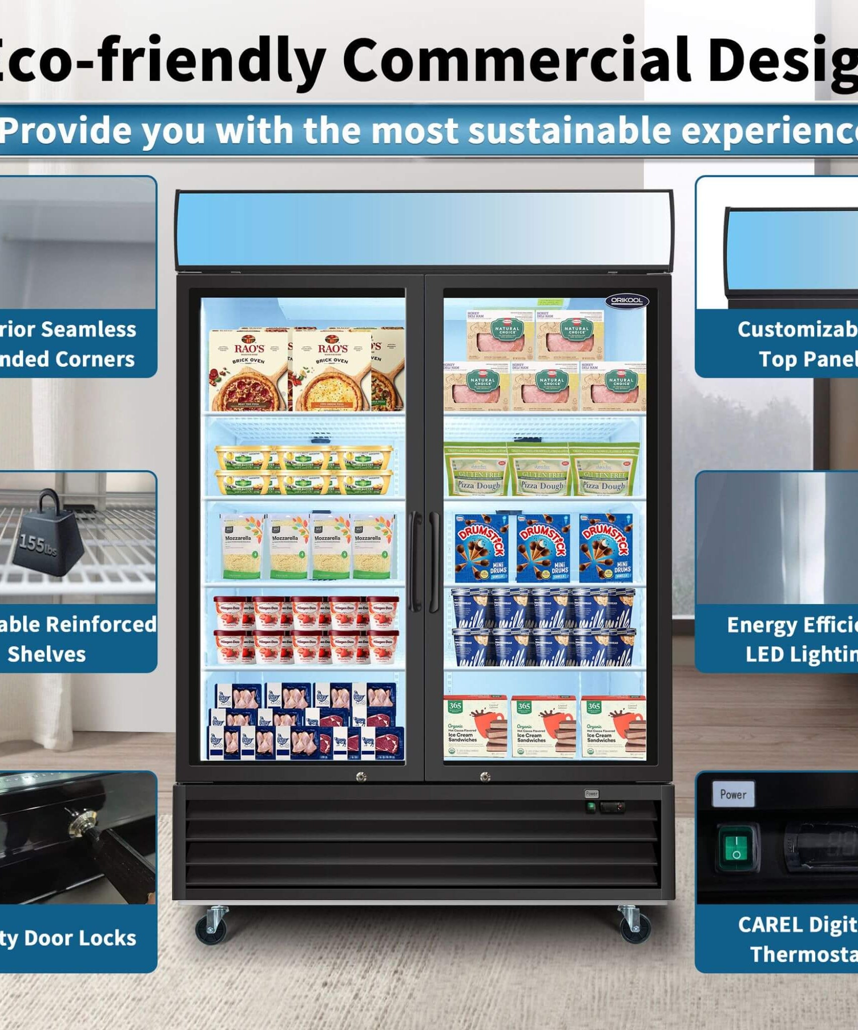 44.7 Cu.Ft Commercial Glass Door Merchandiser Freezer With LED Display (SAK39478)