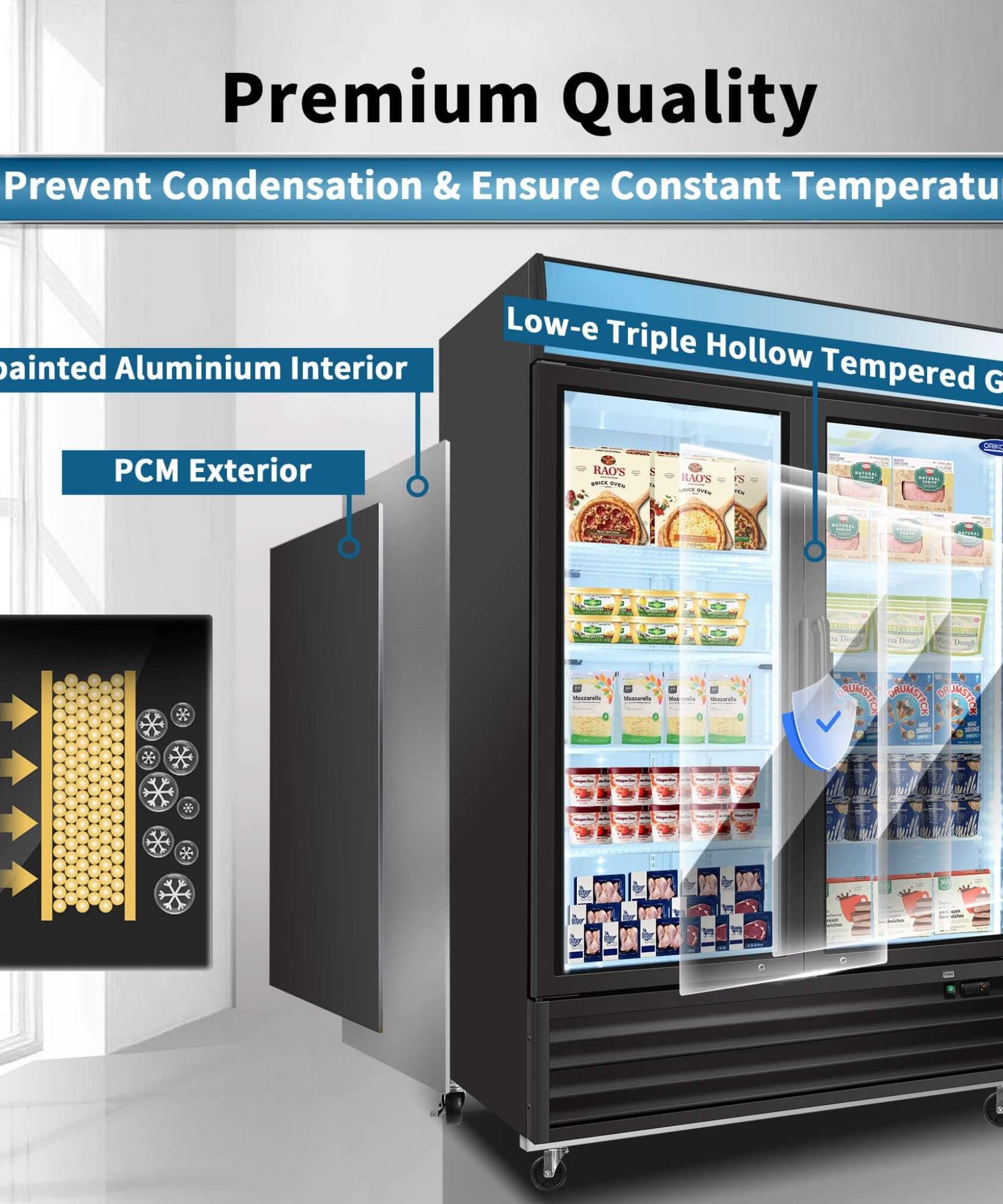44.7 Cu.Ft Commercial Glass Door Merchandiser Freezer With LED Display (SAK39478)
