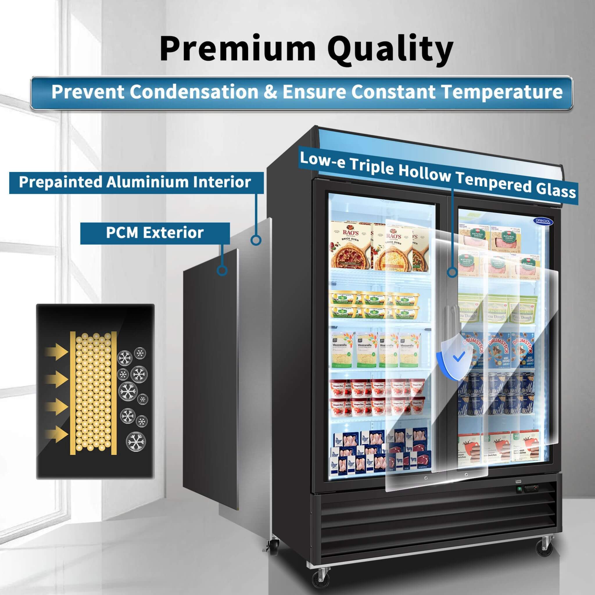 44.7 Cu.Ft Commercial Glass Door Merchandiser Freezer With LED Display (SAK39478)