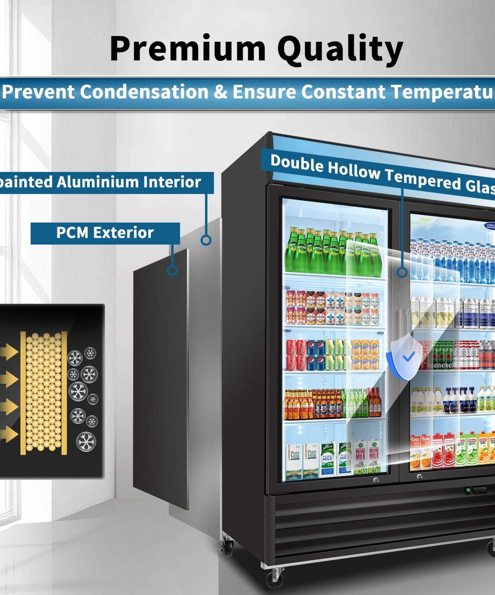 44.7 Cu.Ft Double-Door Commercial Display Merchandising Refrigerator (SAK54692)