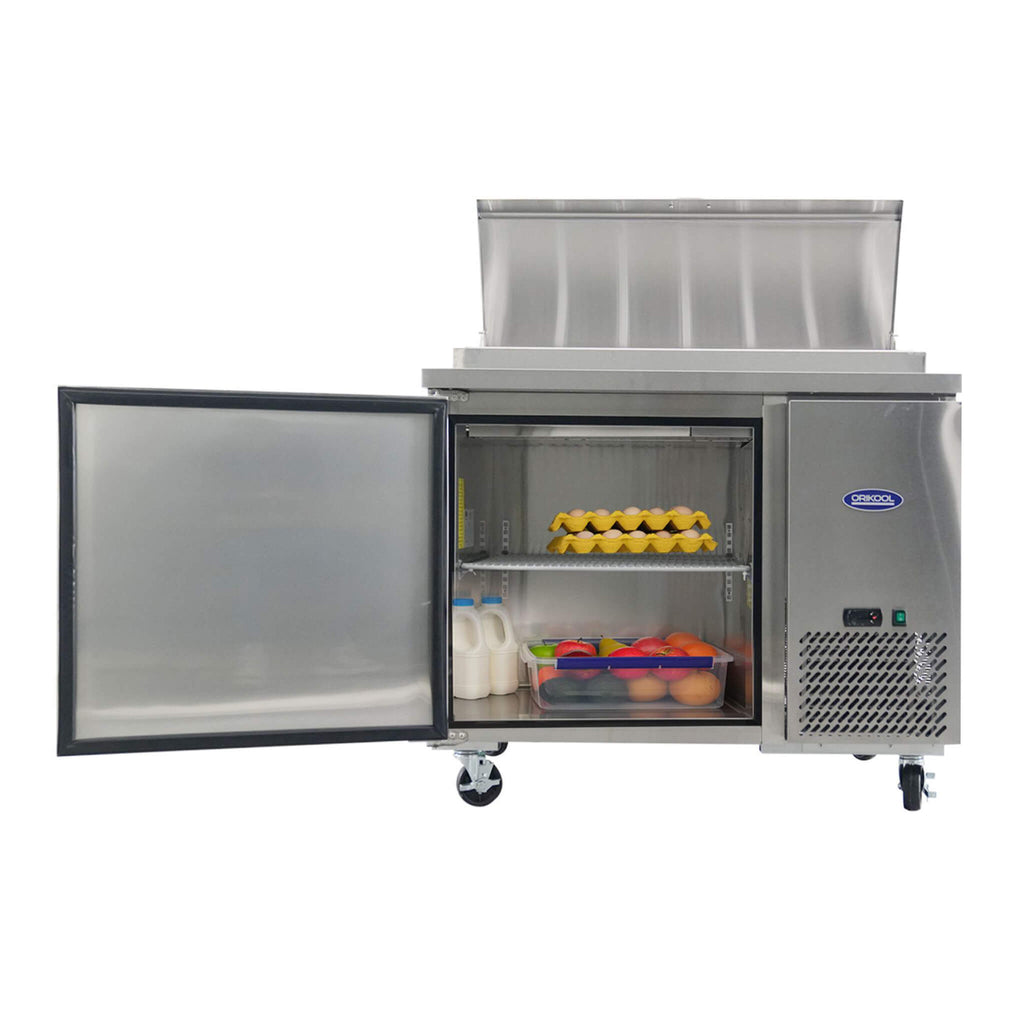 44-Inch Commercial Pizza Prep Table With Built-In 11 Cu.Ft Refrigerator (SAK09621)
