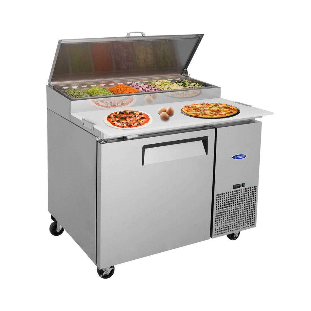 44-Inch Commercial Pizza Prep Table With Built-In 11 Cu.Ft Refrigerator (SAK09621)