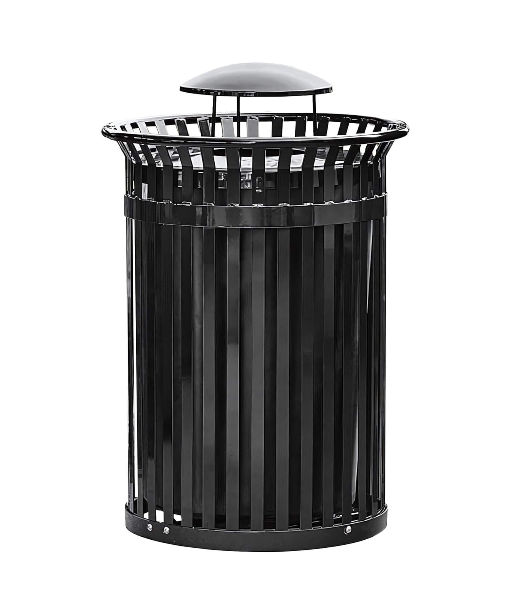45-Gallon Heavy-Duty Commercial Round Waste Bin With Rain Bonnet Lid (SAK94380)