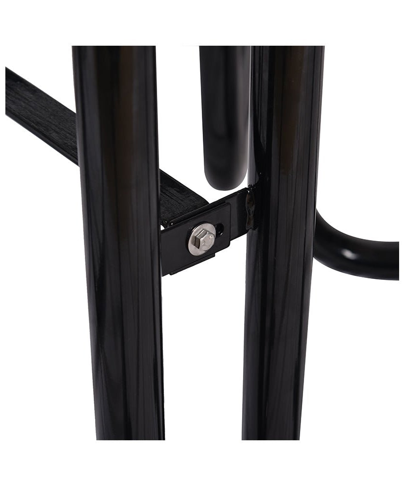 Large 46-Inch Heavy-Duty Round Outdoor Steel Picnic Table With Umbrella Hole (SAK96428)