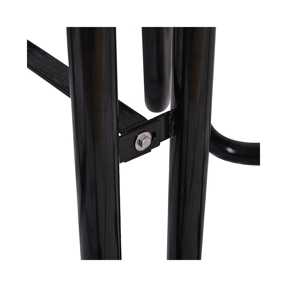 Large 46-Inch Heavy-Duty Round Outdoor Steel Picnic Table With Umbrella Hole (SAK96428)