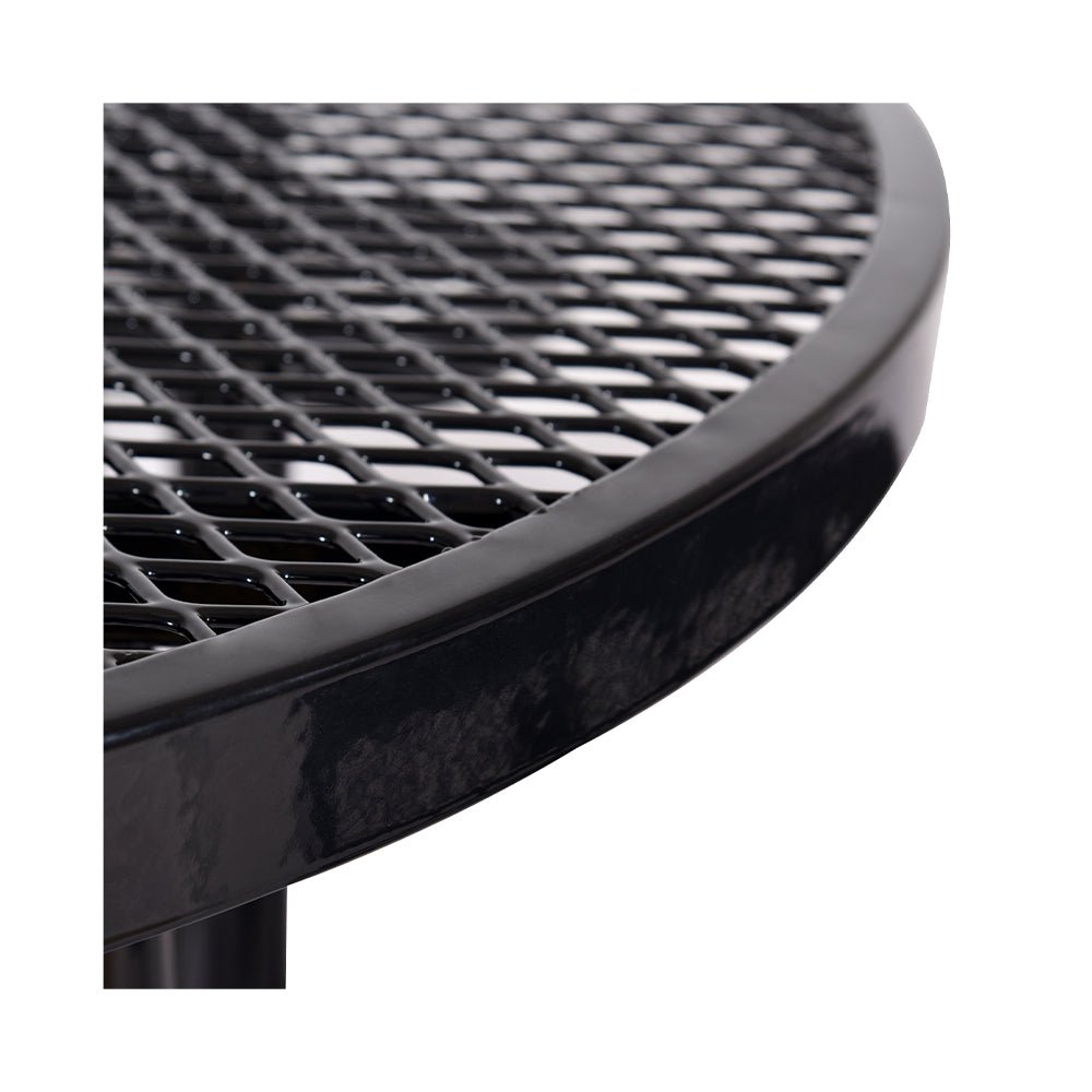 Large 46-Inch Heavy-Duty Round Outdoor Steel Picnic Table With Umbrella Hole (SAK96428)