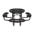 Large 46-Inch Heavy-Duty Round Outdoor Steel Picnic Table With Umbrella Hole (SAK96428)