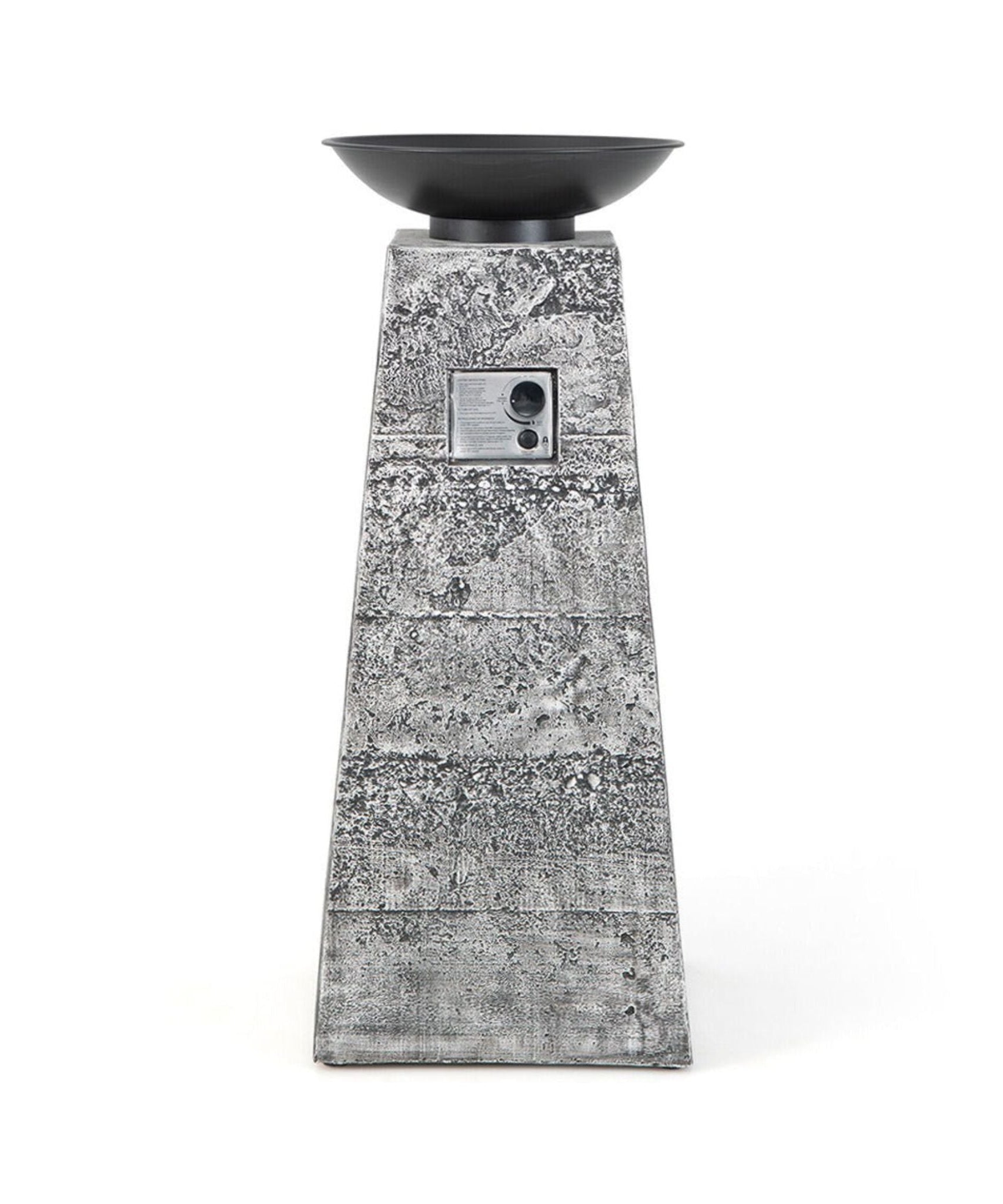 48-Inch Large Outdoor Propane Fire Bowl Column With Cover & Lava Rocks (SAK70938)